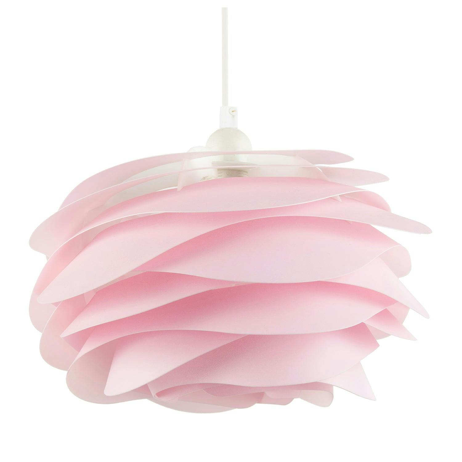 Happy Homewares Pink/Light Modern Wavy Rippled Pendant Ceiling Shade For Bedroom Etc