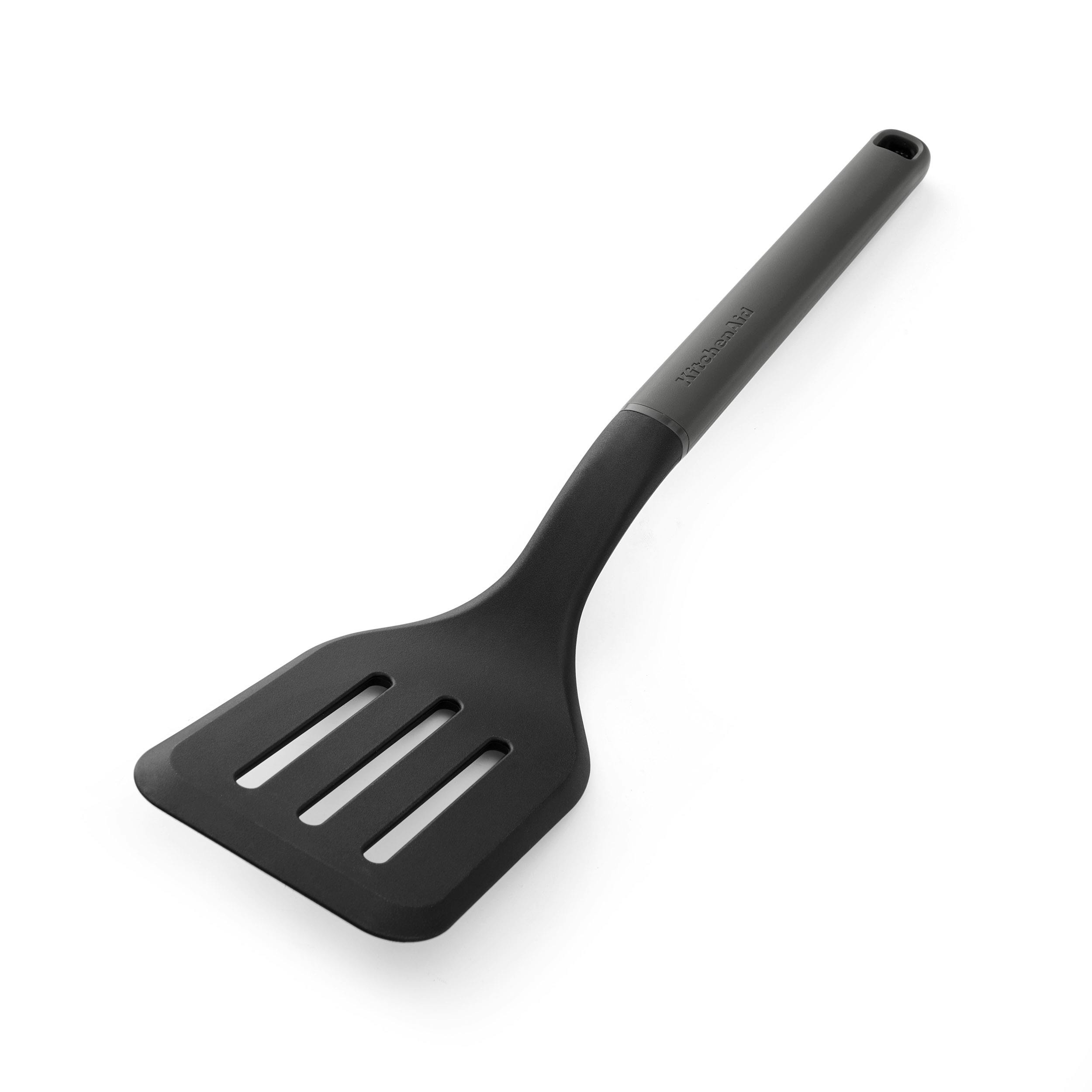 Rackhams Grey Slotted Turner, Charcoal 34Cm - Nylon - Food Turner