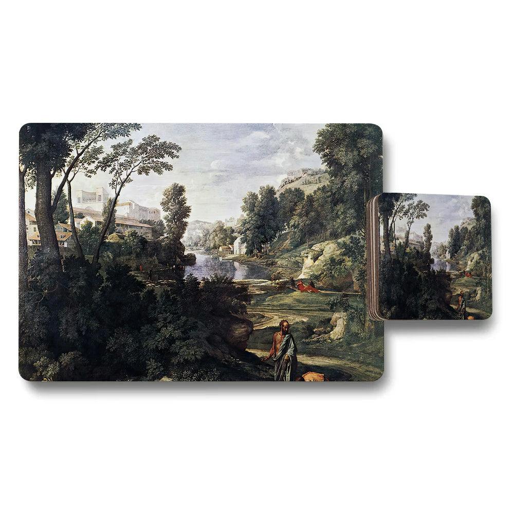 Rackhams Landscape Placemats And Coaster Set With Scenic Artwork
