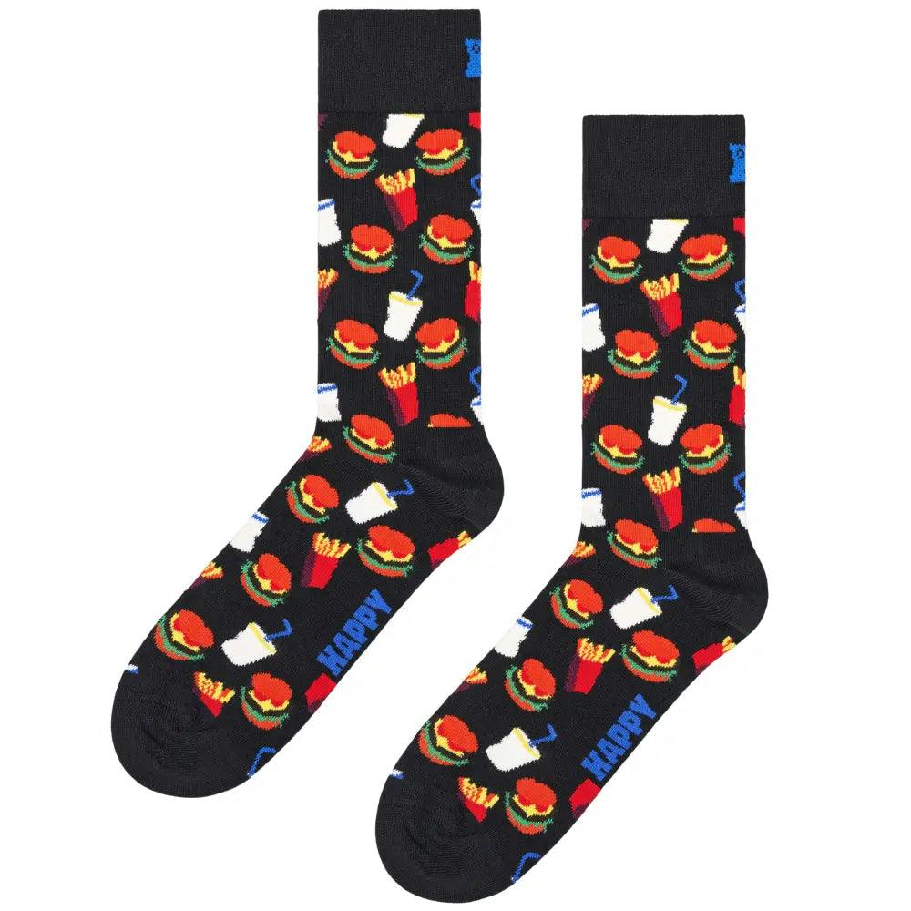 Happy Socks Black Hamburger Sock - Eur 41-46