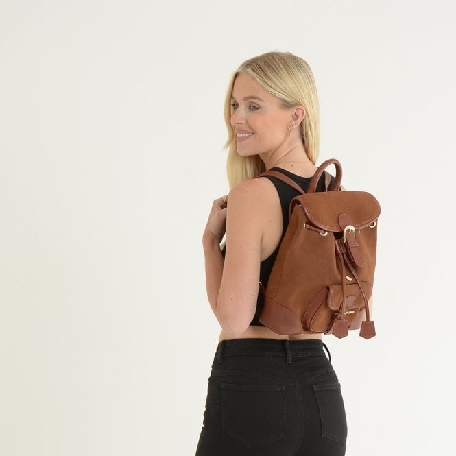 Ashwood Suede And Leather Backpack - One Size - Tan