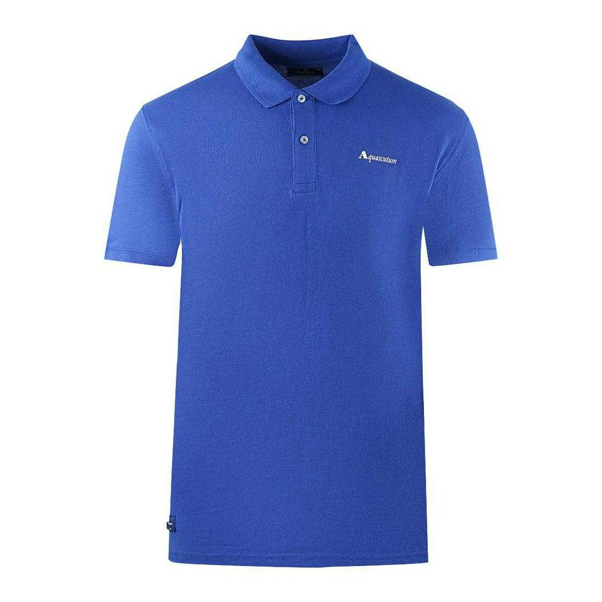 Aquascutum Unisex Blue Adult Plain Logo Polo Shirt - Royal - M - Royal