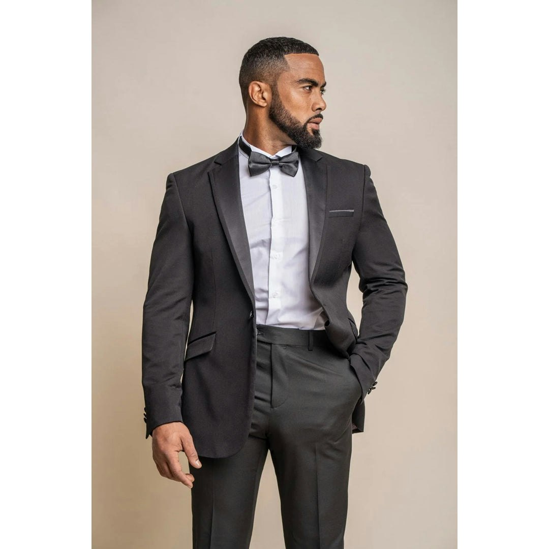 House Of Cavani Men's Black Tux - Classic Tuxedo Blazer - 52
