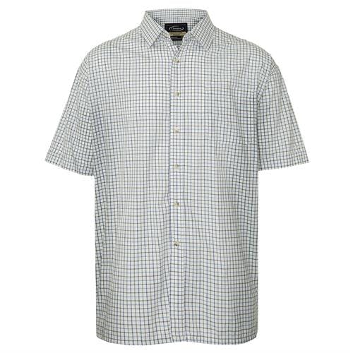 Coolandnew Men's Blue Champion Short Sleeve Tattersall Shirt - 5XL