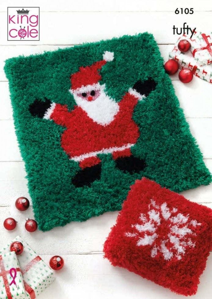 Christmas Accessories Knitting Pattern Tufty Blanket & Cushion Cover 6105 - Image 7