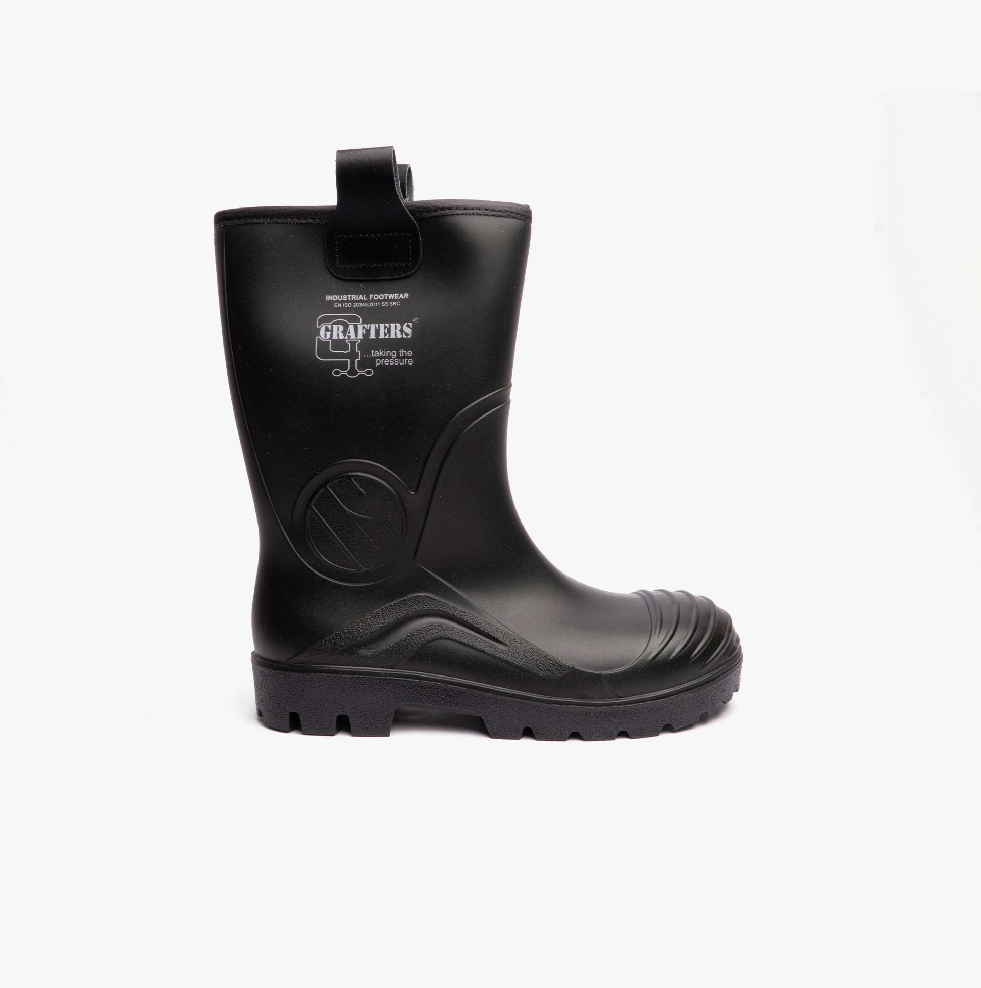 Grafters Men's Black M928a Safety Rigger Wellies Boots - Uk 8