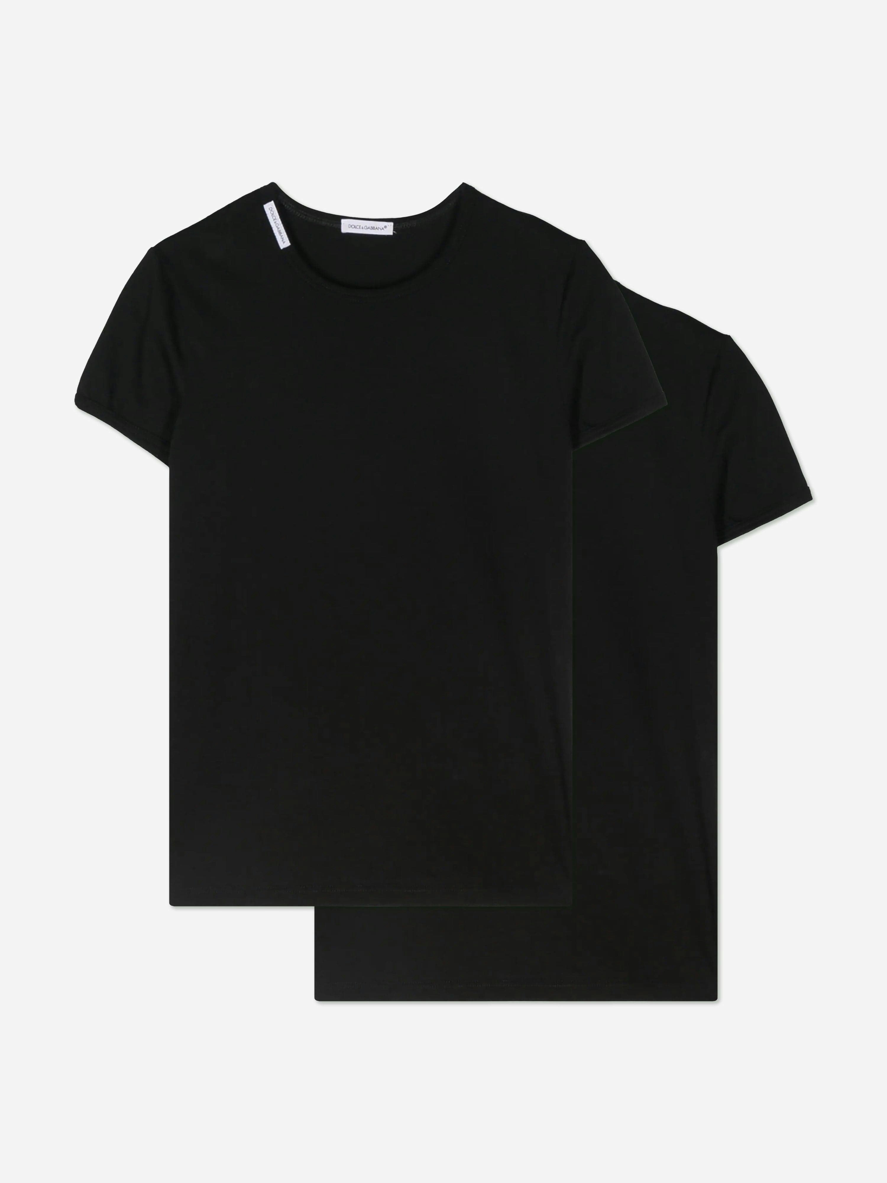 Dolce & Gabbana Kids Boys Black Dolce & Gabbana 2 Pack T-Shirt Set In - 2 Yrs