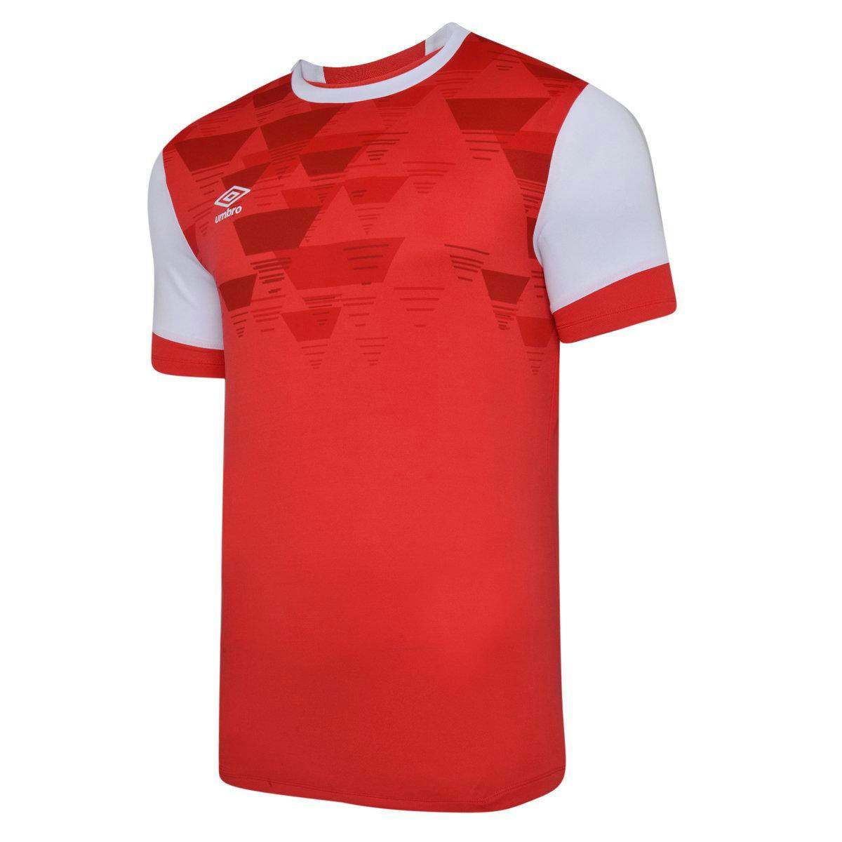 Umbro Men's White Vier Jersey - Vermillion/ - Vermillion/ - S - 100% Polyester