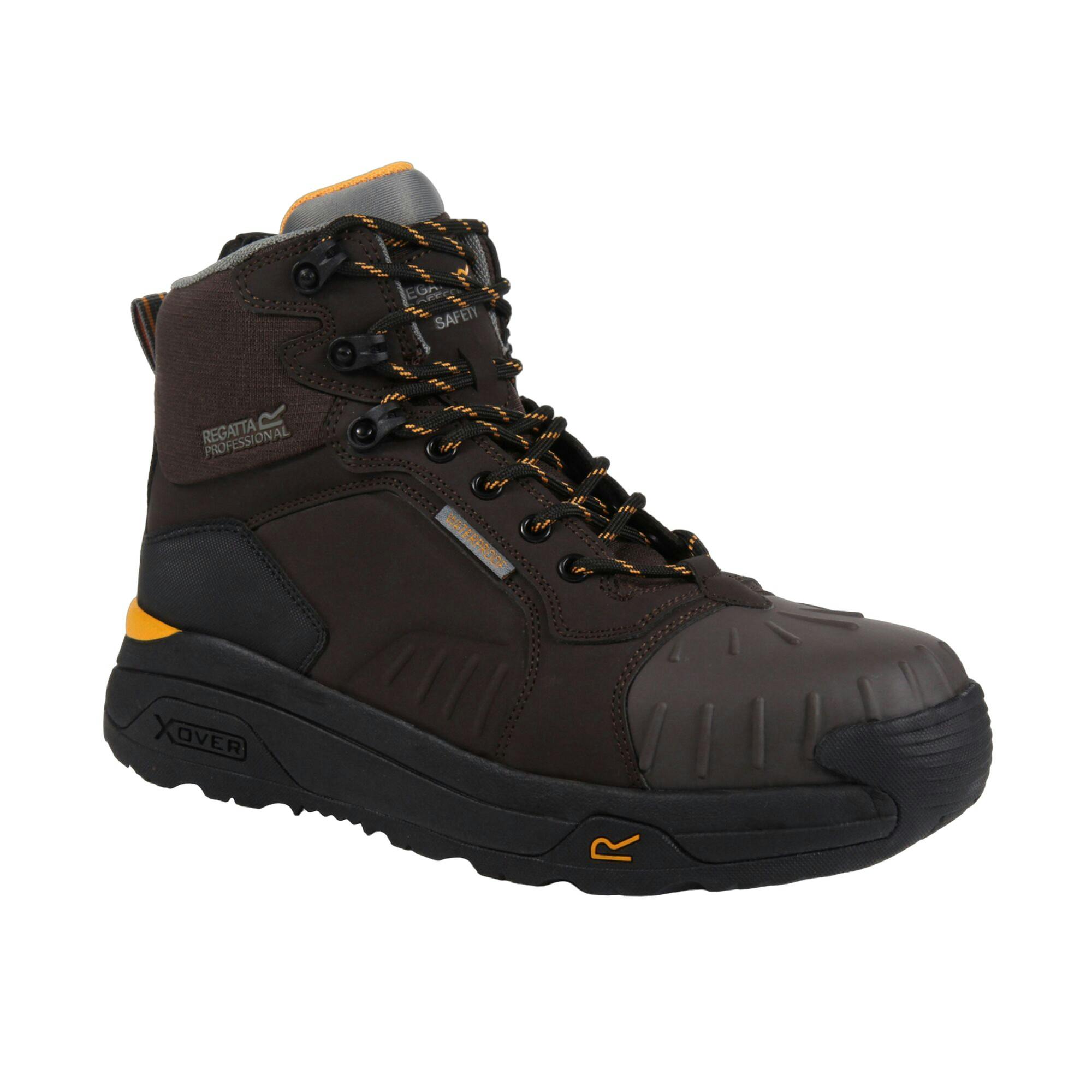 Regatta Men's Black Professional Safety Boots - Chestnut/ - 10 Uk - Chestnut/ - 50% Faux Nubuck/50% Eva
