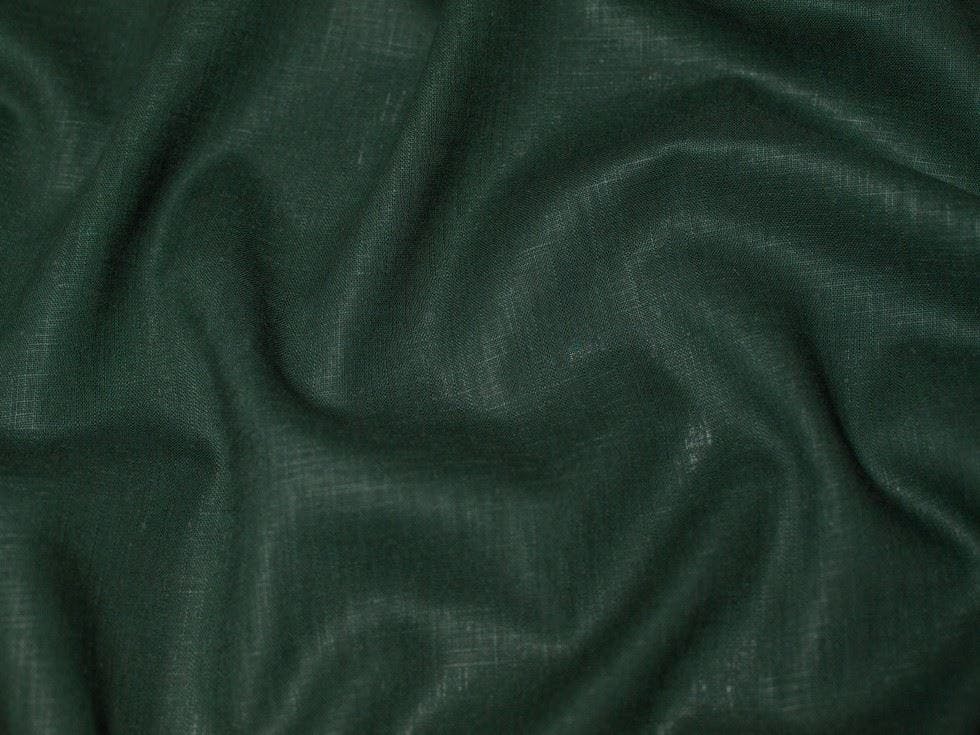 Minerva Green Core Range Textured 100% Ramie Linen Weave Fabric - Plain Design Dressmaking Fabric, 138 Cm / 55" Wide - Per Metre - Bottle