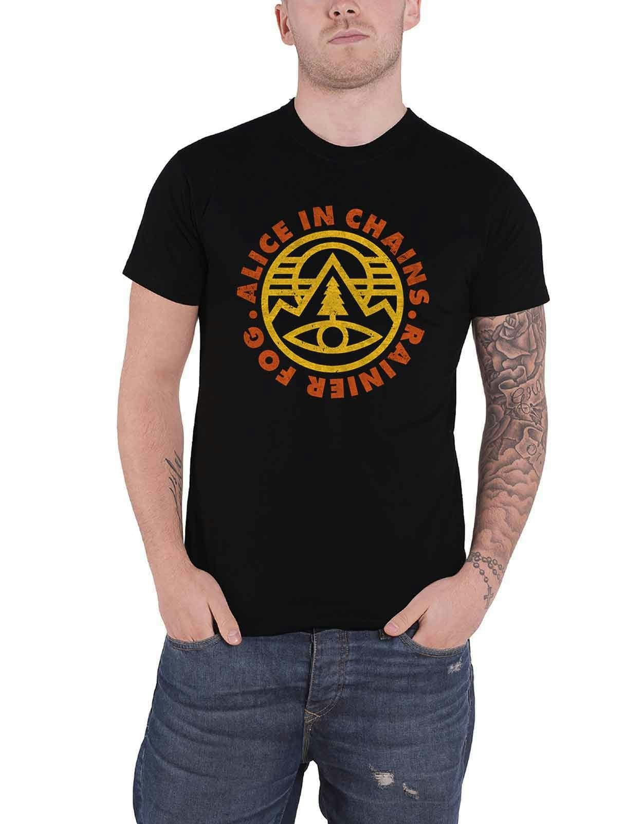 Paradiso Clothing Unisex Black Paradiso Alice In Chains Pine Emblem T Shirt - L