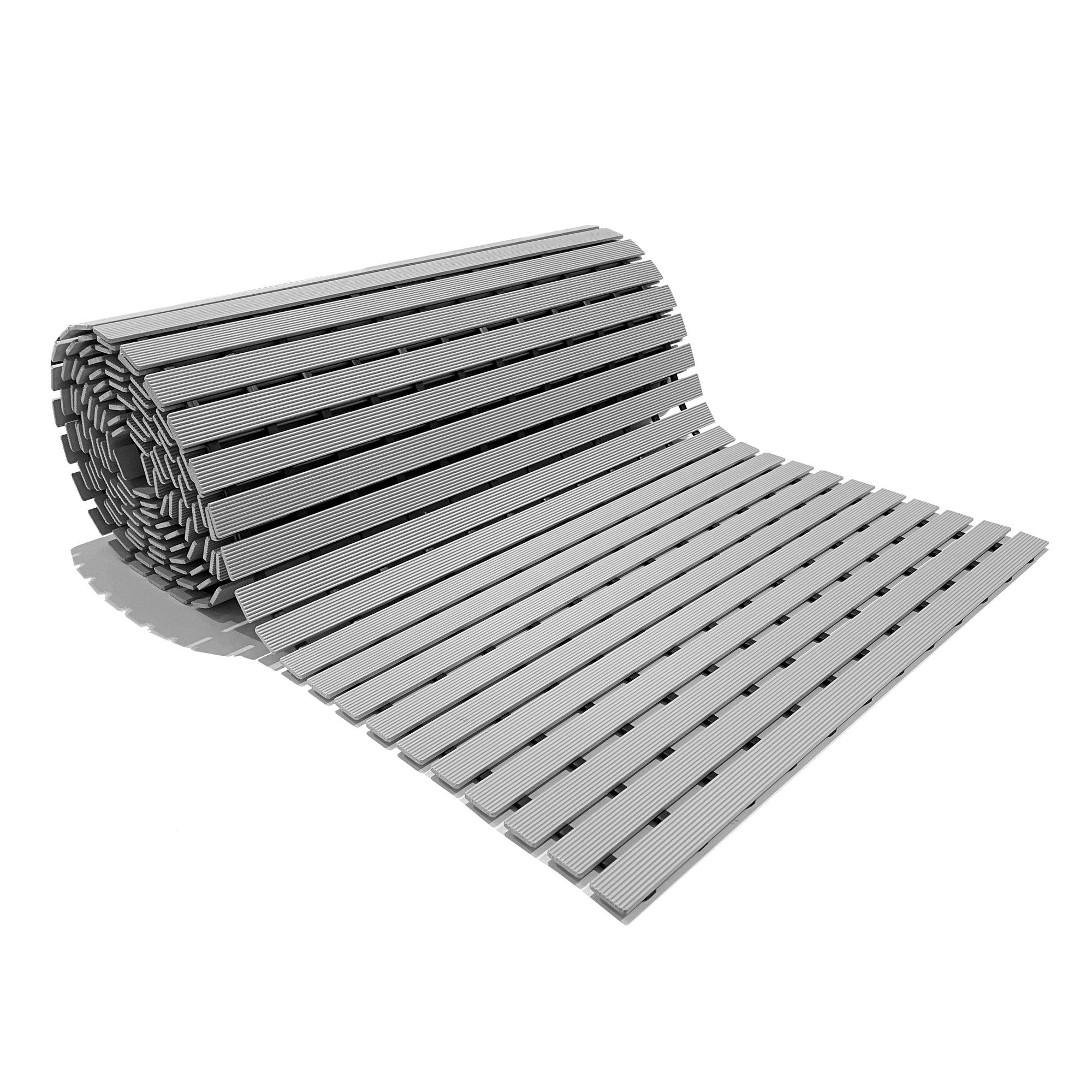 Nicoman Grey Pvc Duckboard Wet Area Non-Slip Mat Drainage Matt - 5M Roll