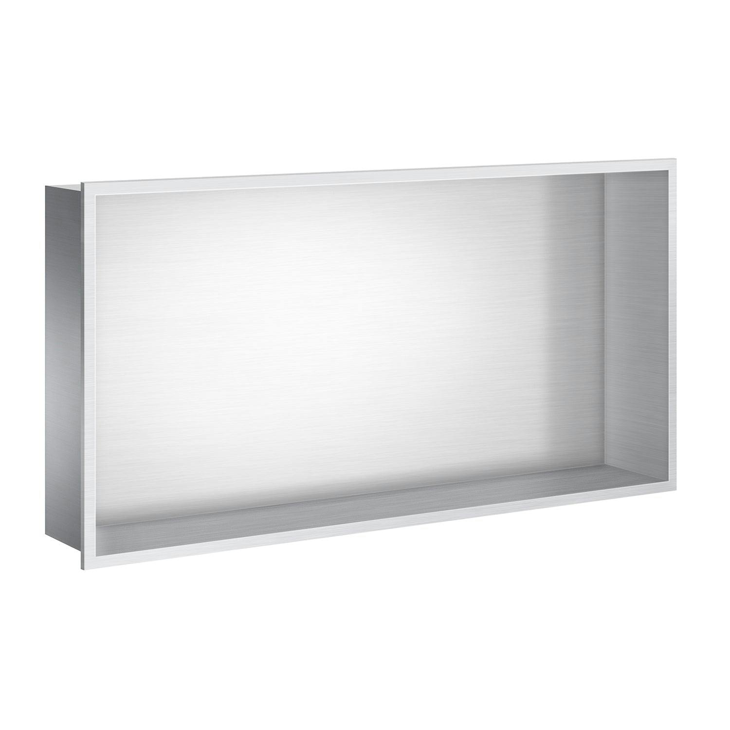 Rackhams Brushed Stainless Steel Shower And Bathroom Wall Niche (600 X 300Mm)