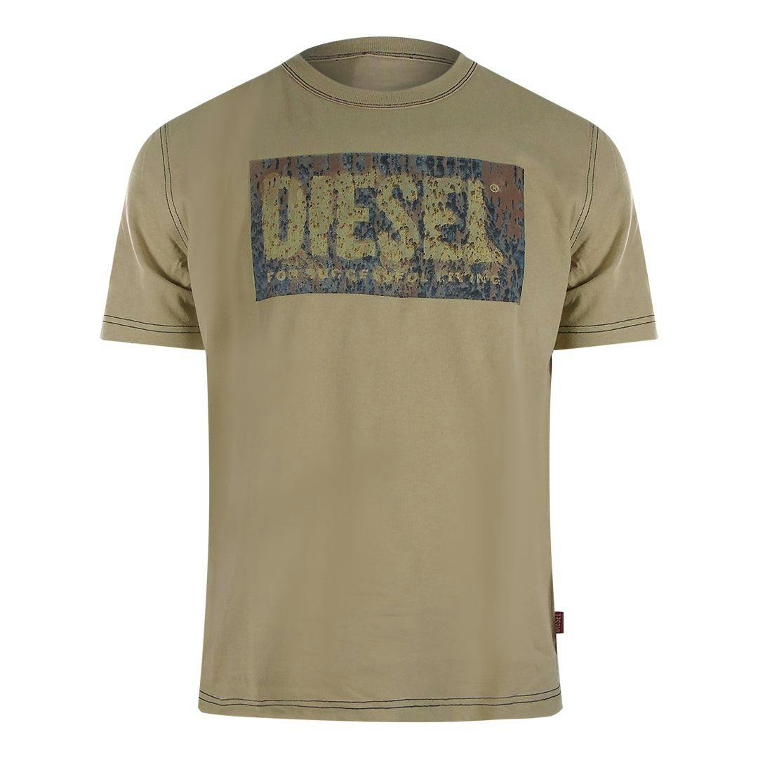 Diesel Men's Logo Cotton T-Shirt - Pelican - S - Pelican - 100% Cotton