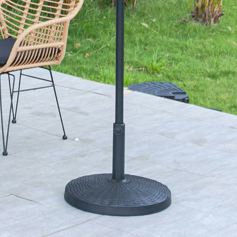 Rackhams Light 3M Sunshade Parasol Backyard Garden Tilt Umbrella With Crank - Only Round Resin Base A