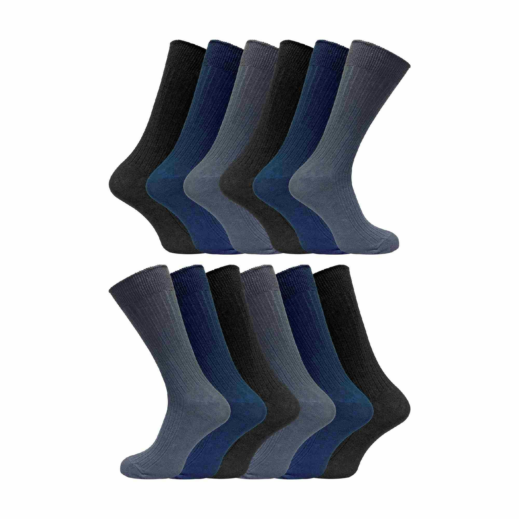 Sock Snob Men's Thin Soft Cotton Plain Coloured Socks (Multipack Options) - Se002 Bng - 11-14 Uk - 12 Pack
