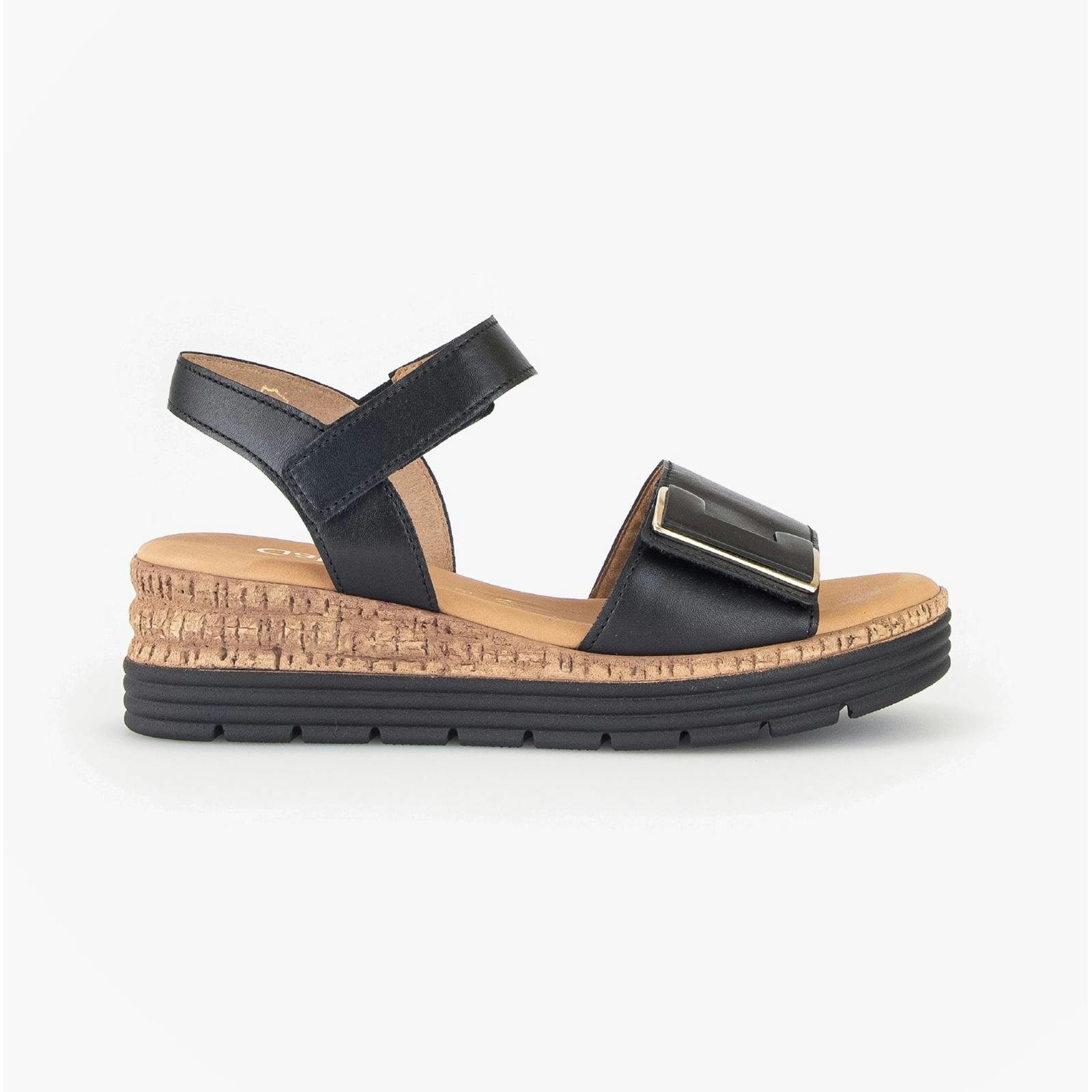Gabor Women's Black Shout Ankle Strap Sandals - Uk 8