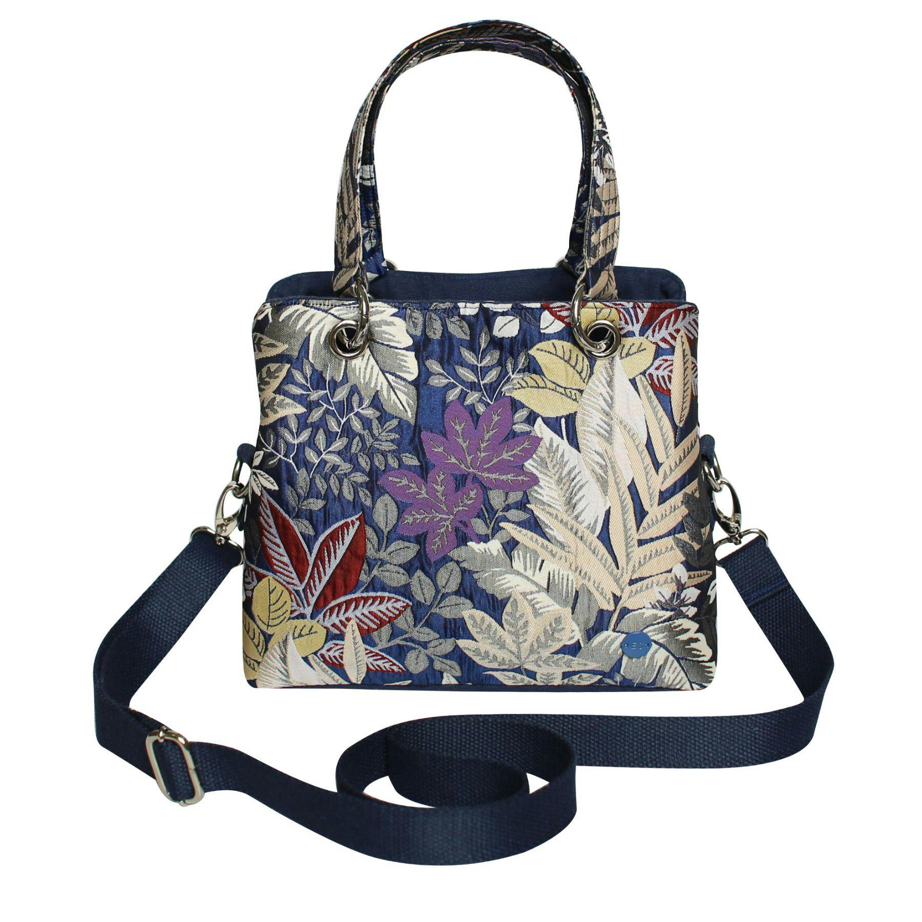 Earth Squared Blue Spring Jacquard Camille Hand Bag
