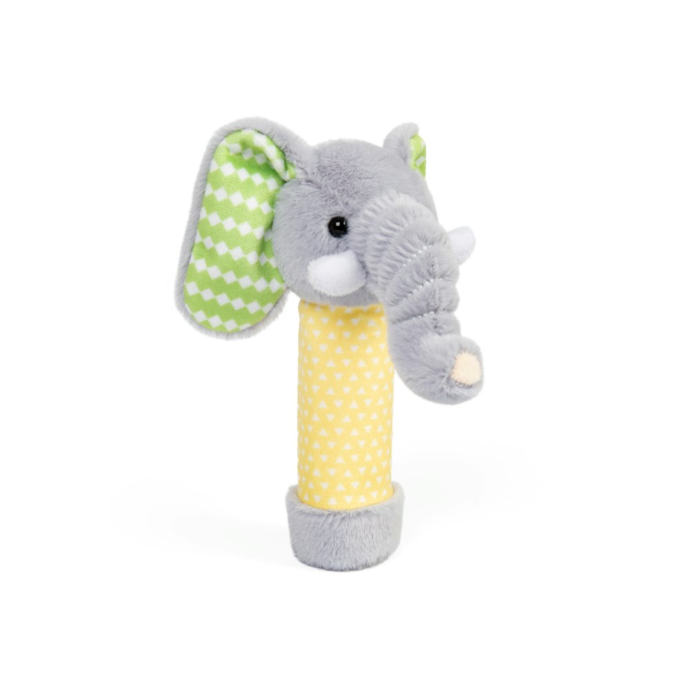 Bigjigs Toys Green Elephant Plush Rattle