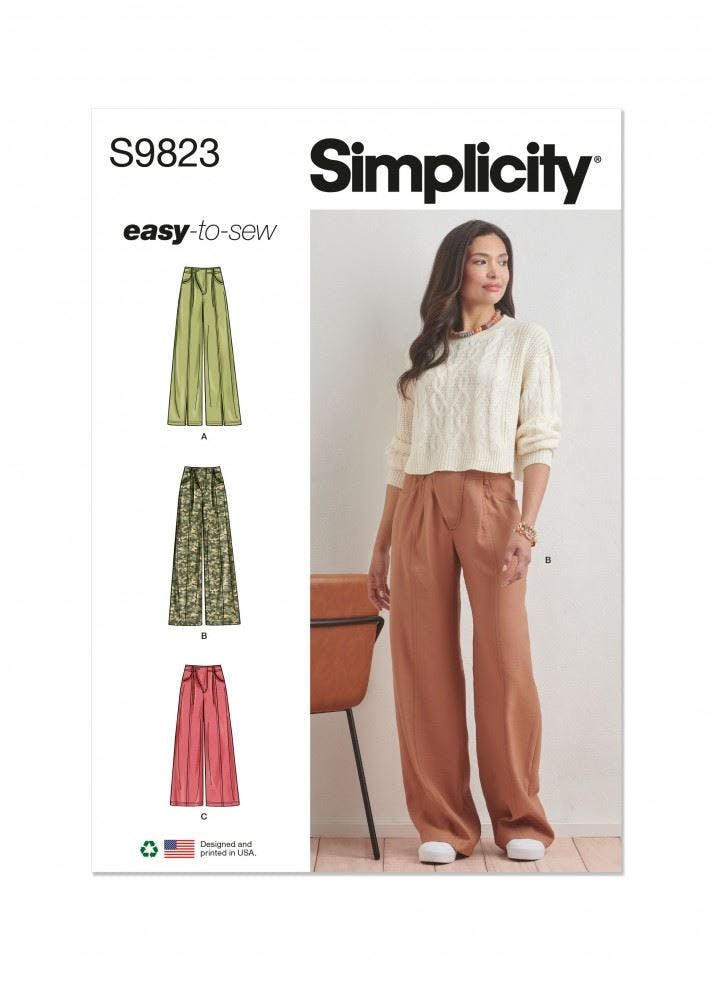 Simplicity Women's Sewing Pattern 9823, Trousers For H5 (6-8-10-12-14) - Easy - H5 (6-8-10-12-14)