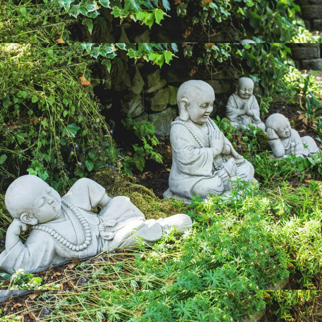 Rackhams Oriental Monk Buddha Statues Set
