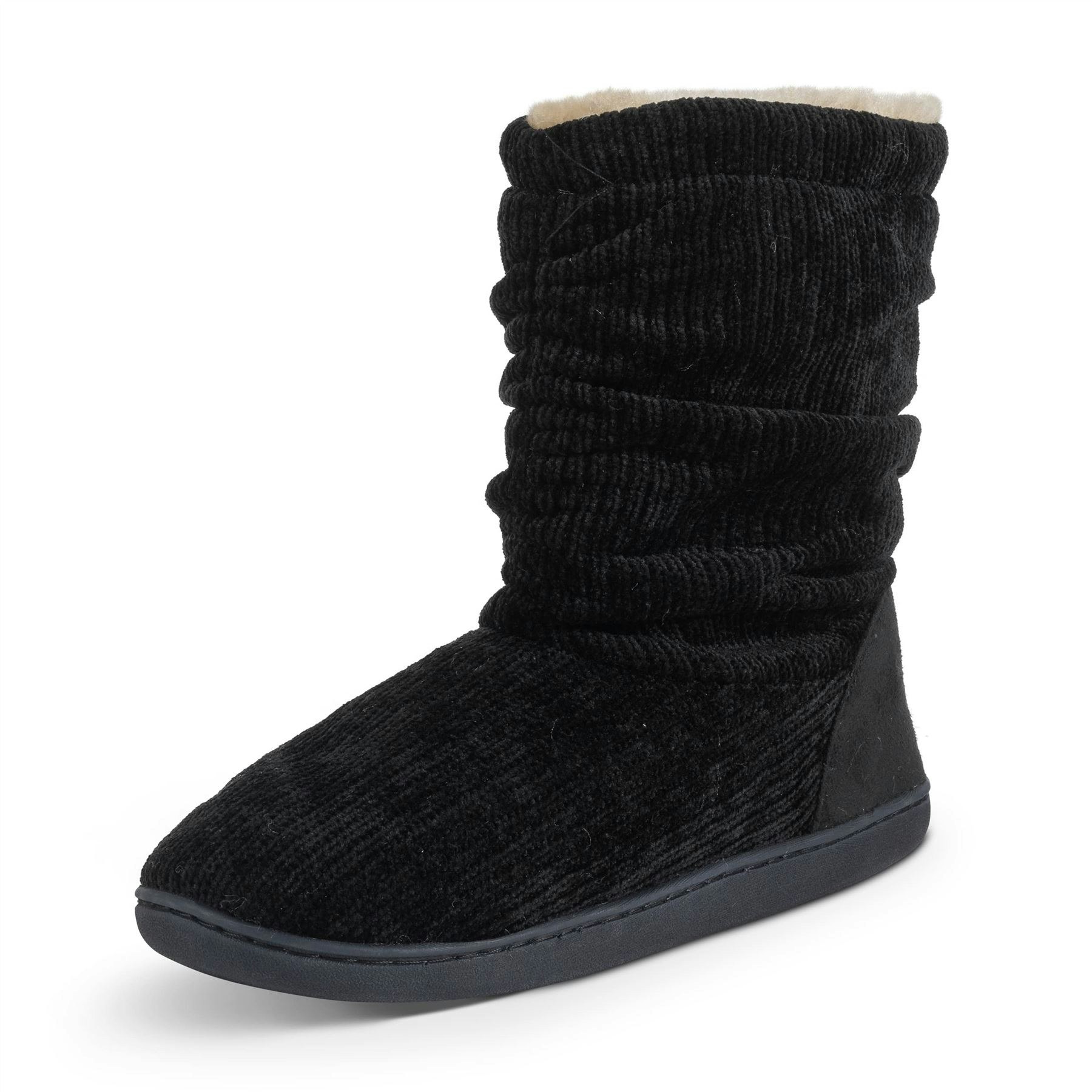 Viva Women's Grey Polar Memory Foam Slipper Boots With Sherpa Lining - 5