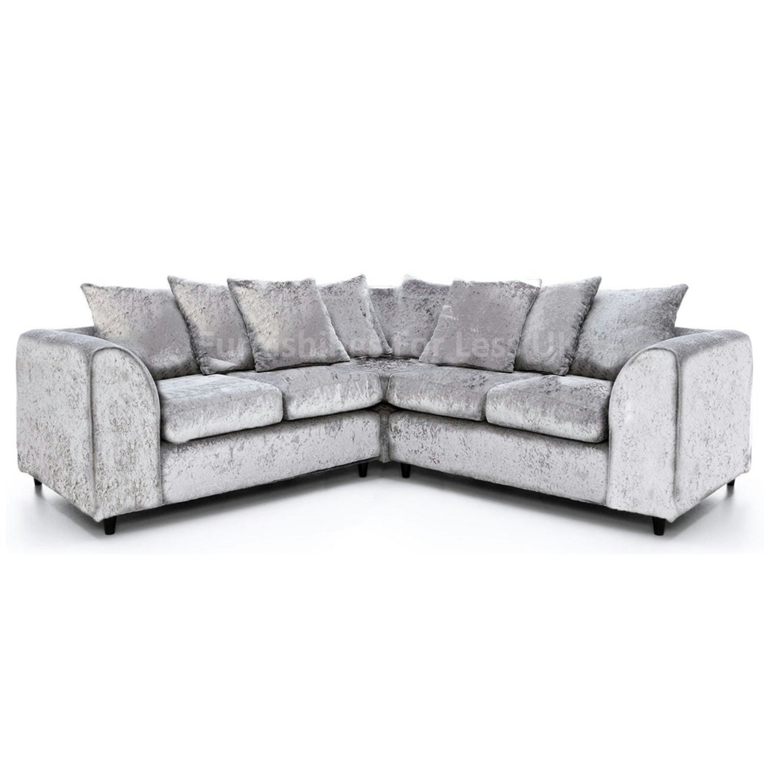 Rackhams Silver Ferguson / Crystal Crushed Velvet Scatter Corner Sofa