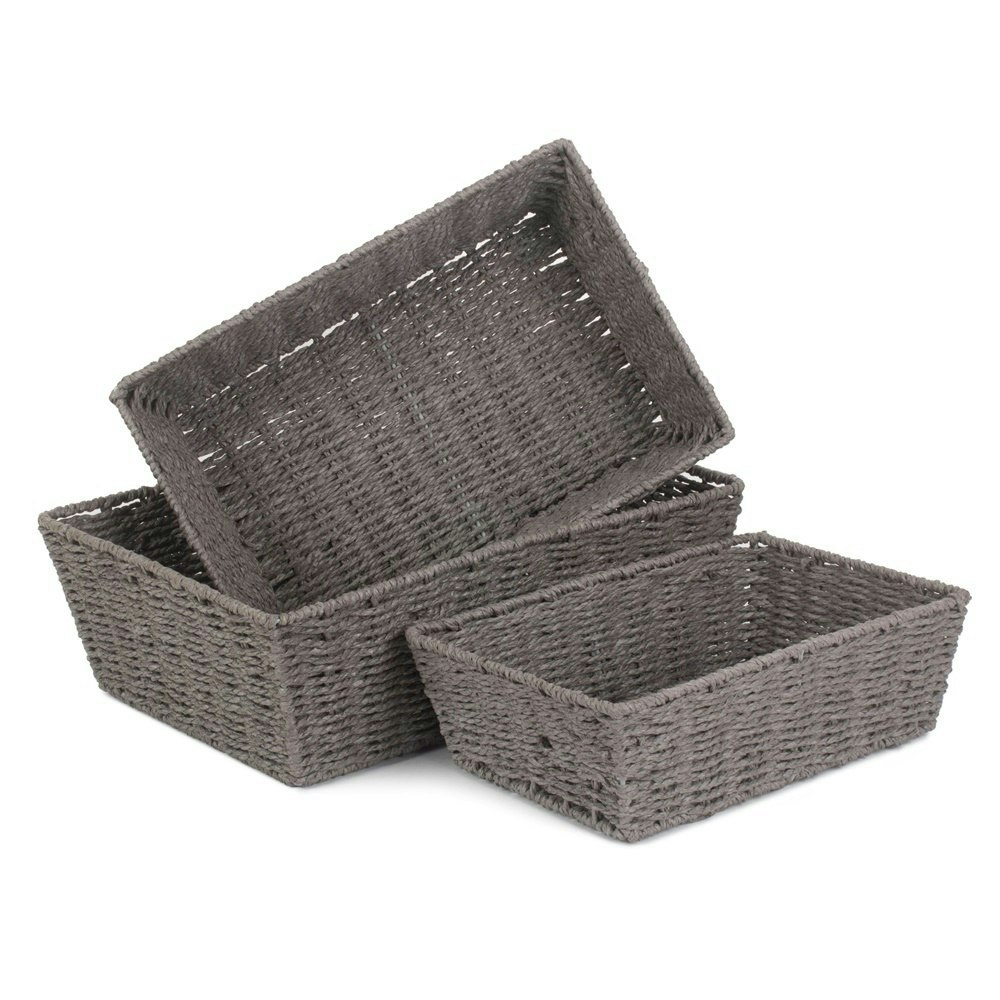 Rackhams Grey Paper Rope Display Tray - Set Of 3