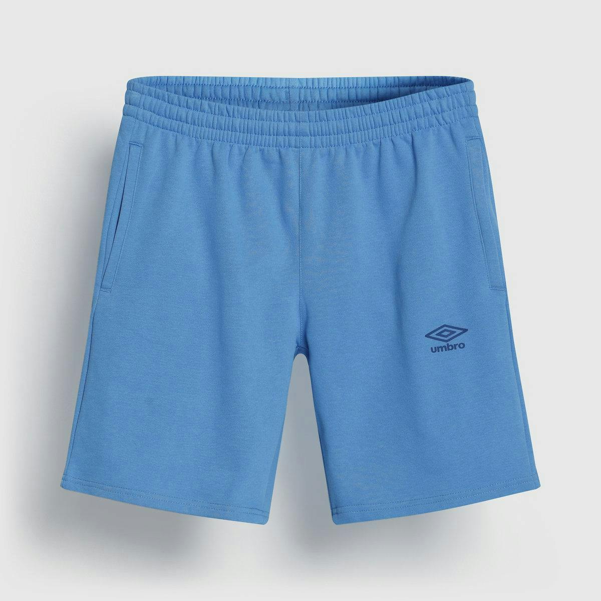 Umbro Men's Blue Fleece Logo Casual Shorts - Azure - S - Azure - 70% Cotton/30% Polyester