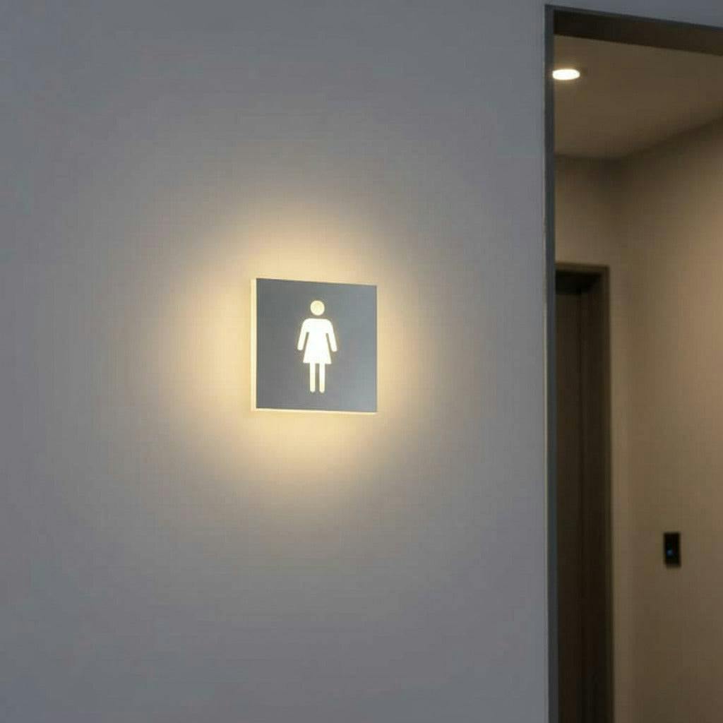 Rackhams Women's White 3 Watt Square Led Toilet Sign