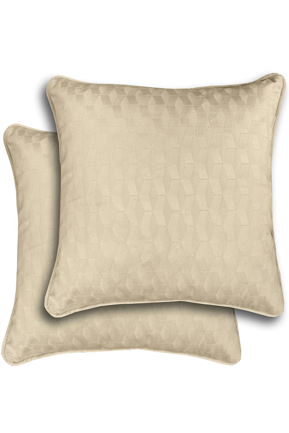 Enhanced Living Cream Pair Of Tokyo Geometric Double Sided Zip Opening Cushions - Cases Only