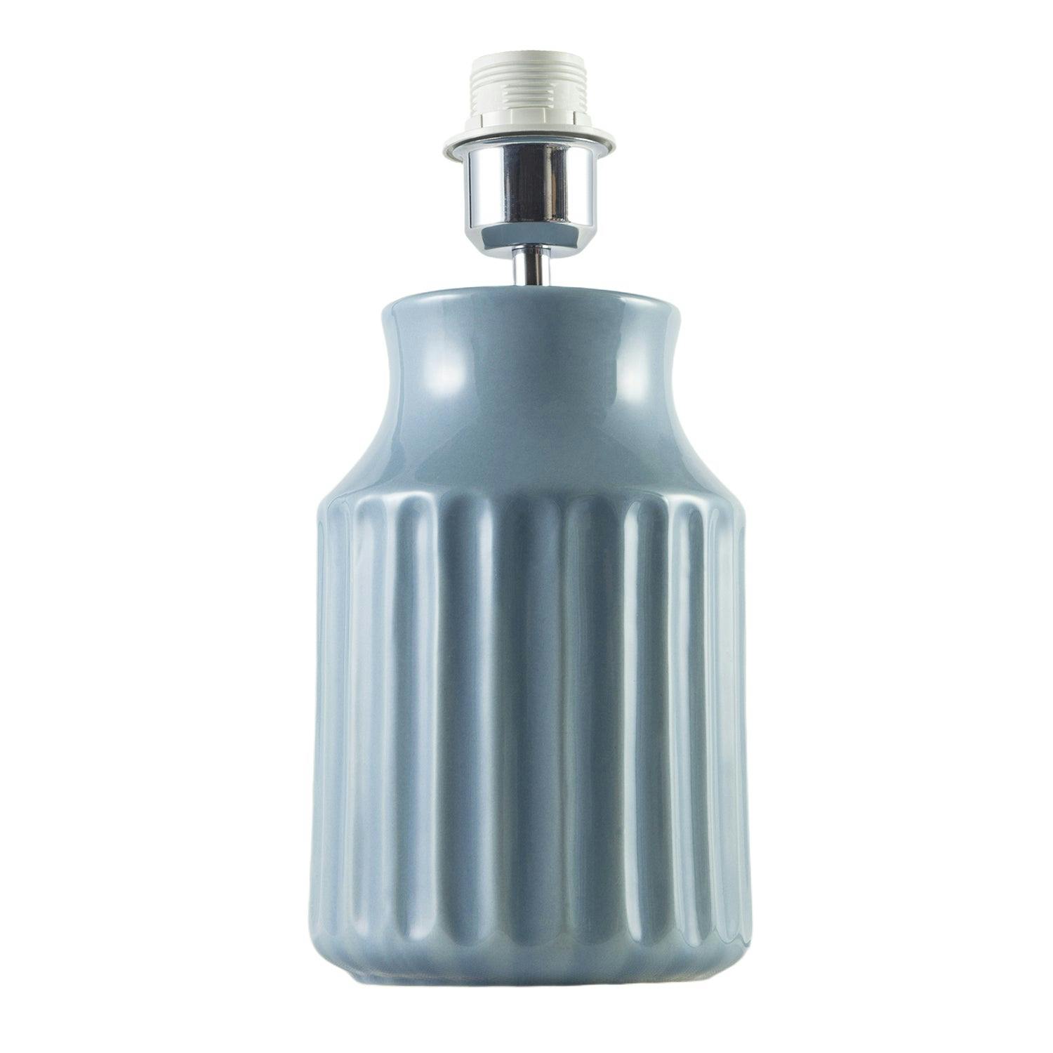 Rackhams Blue Elegant Ceramic Table Lamp Base With Soft Duck Egg Glazed Finish