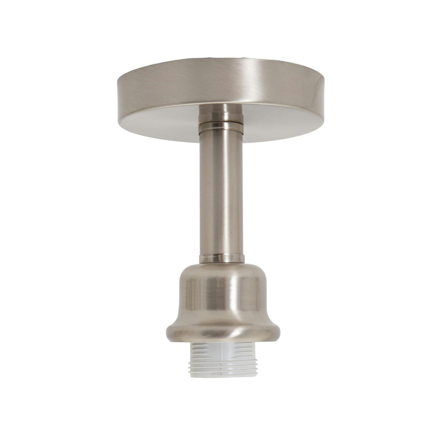 Happy Homewares Light Contemporary Designer Short Semi Flush Satin Nickel Ceiling Rose