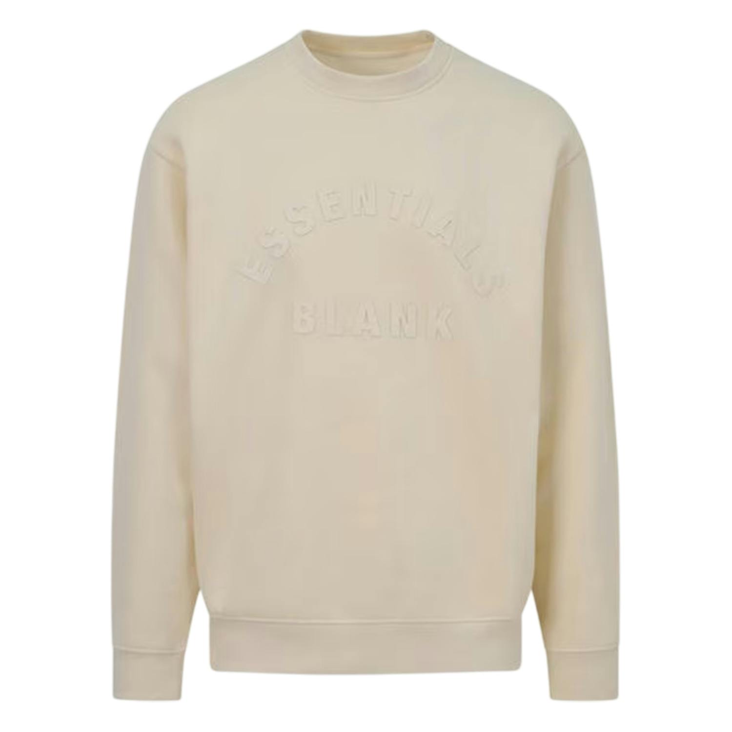 Blank Essentials Unisex Adult Arched Logo Sweatshirt - Summer Sand - L - Summer Sand - 100% Mixed
