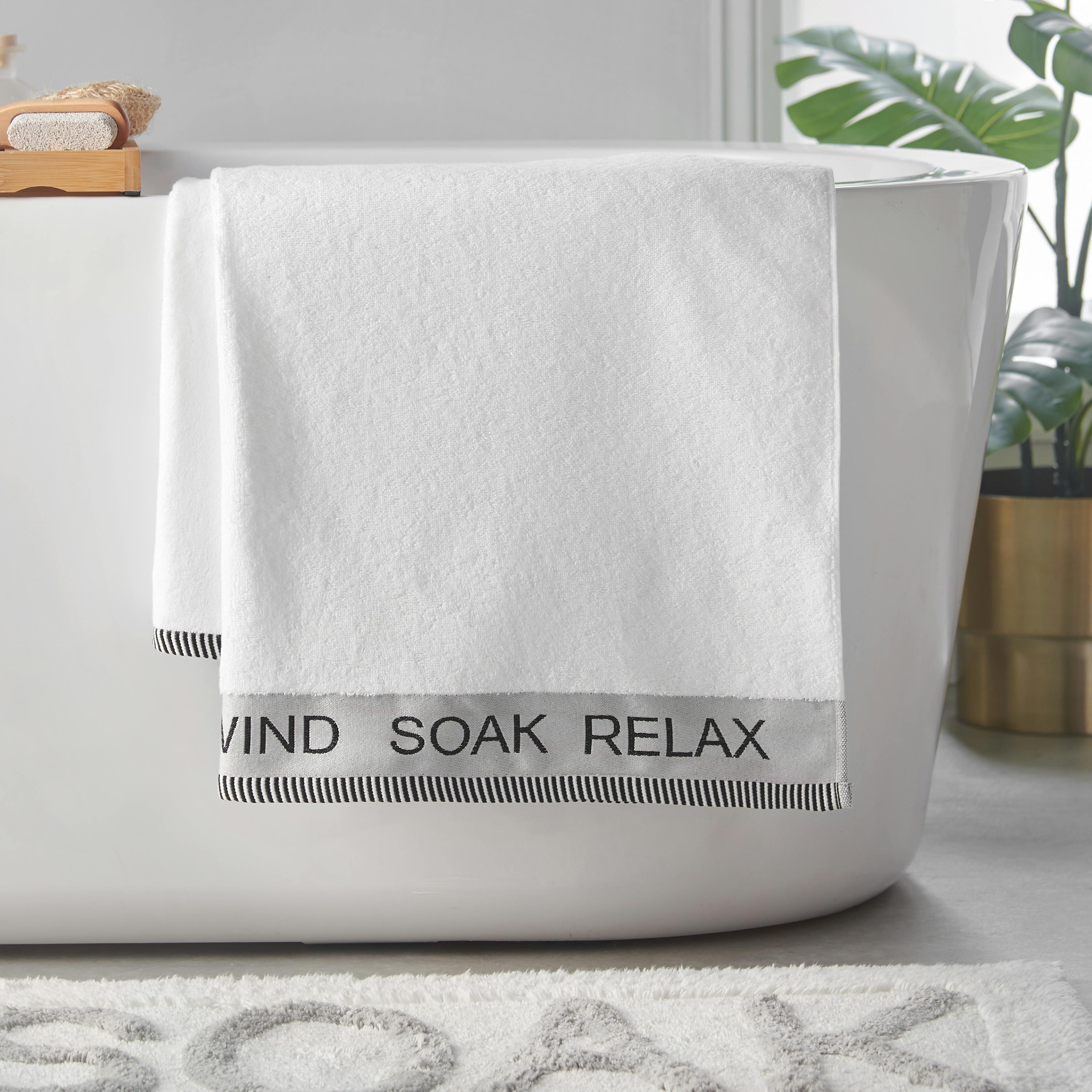 Rackhams White Relax And Unwind Towel - Hand Towel