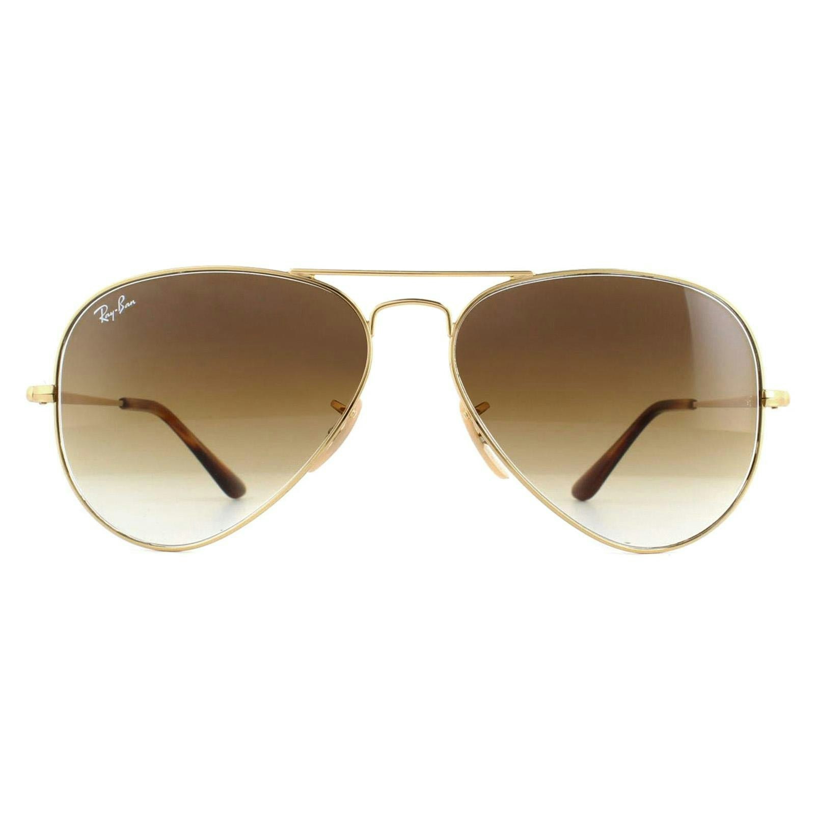 Ray-Ban Sunglasses Aviator Metal Ii Rb3689 914751 Gold Brown Gradient - Image 10