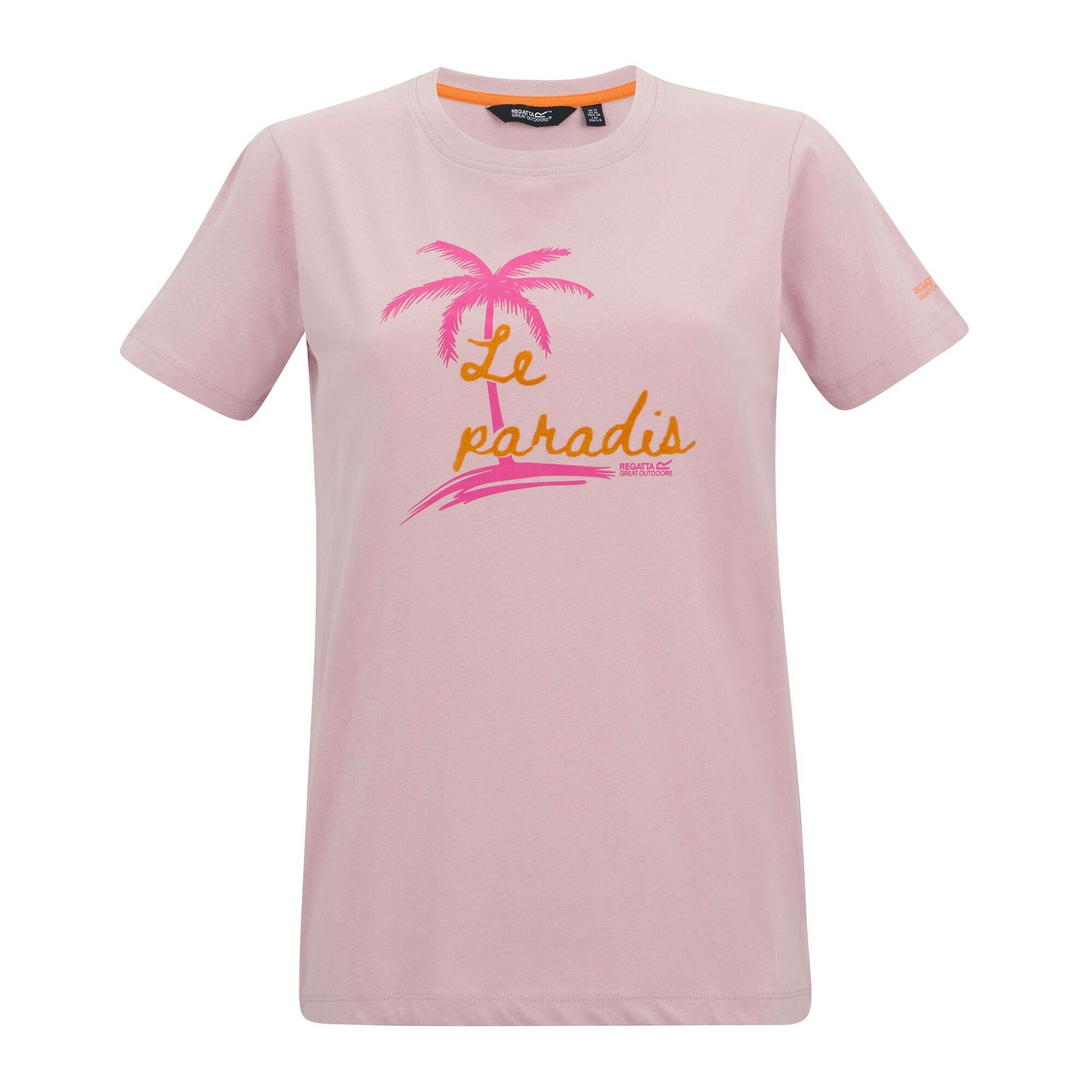 Regatta Women's Pink Filandra Vx Palm T-Shirt - Haze - 20 Uk - Haze - 95% Cotton/5% Viscose