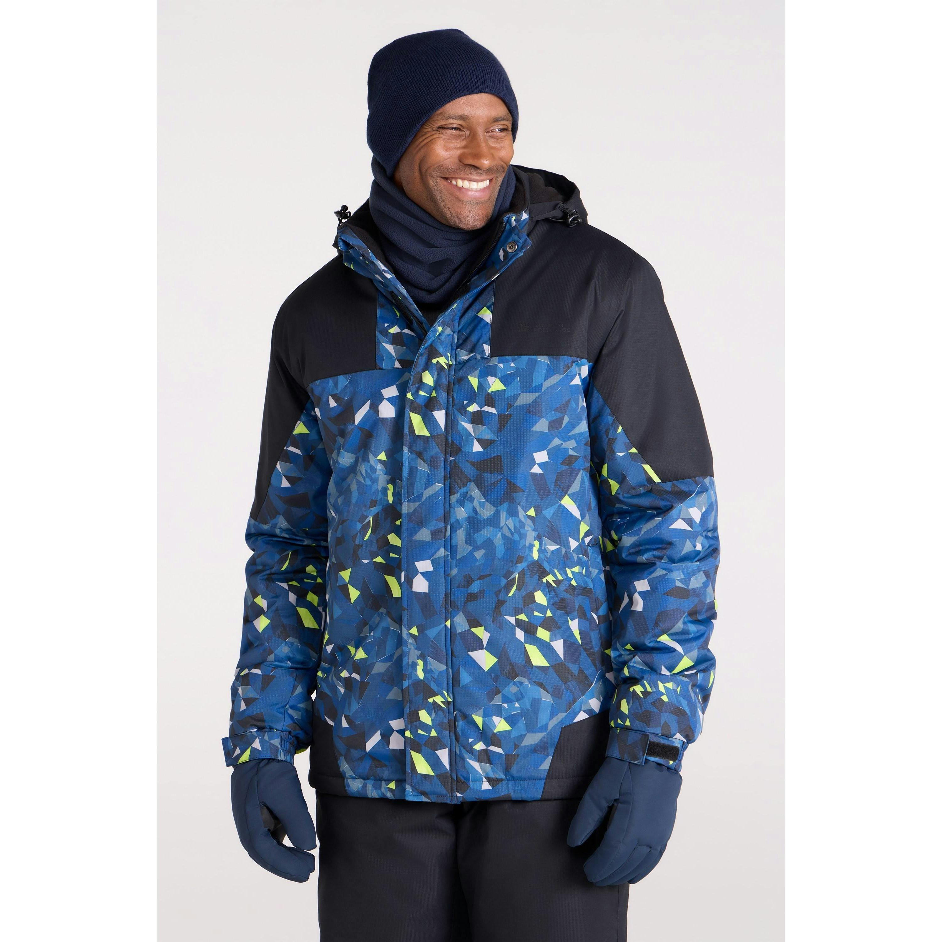 Mountain Warehouse Men's Dark/Blue Camo Ski Jacket & Trousers - Xxl - 100% Polyester