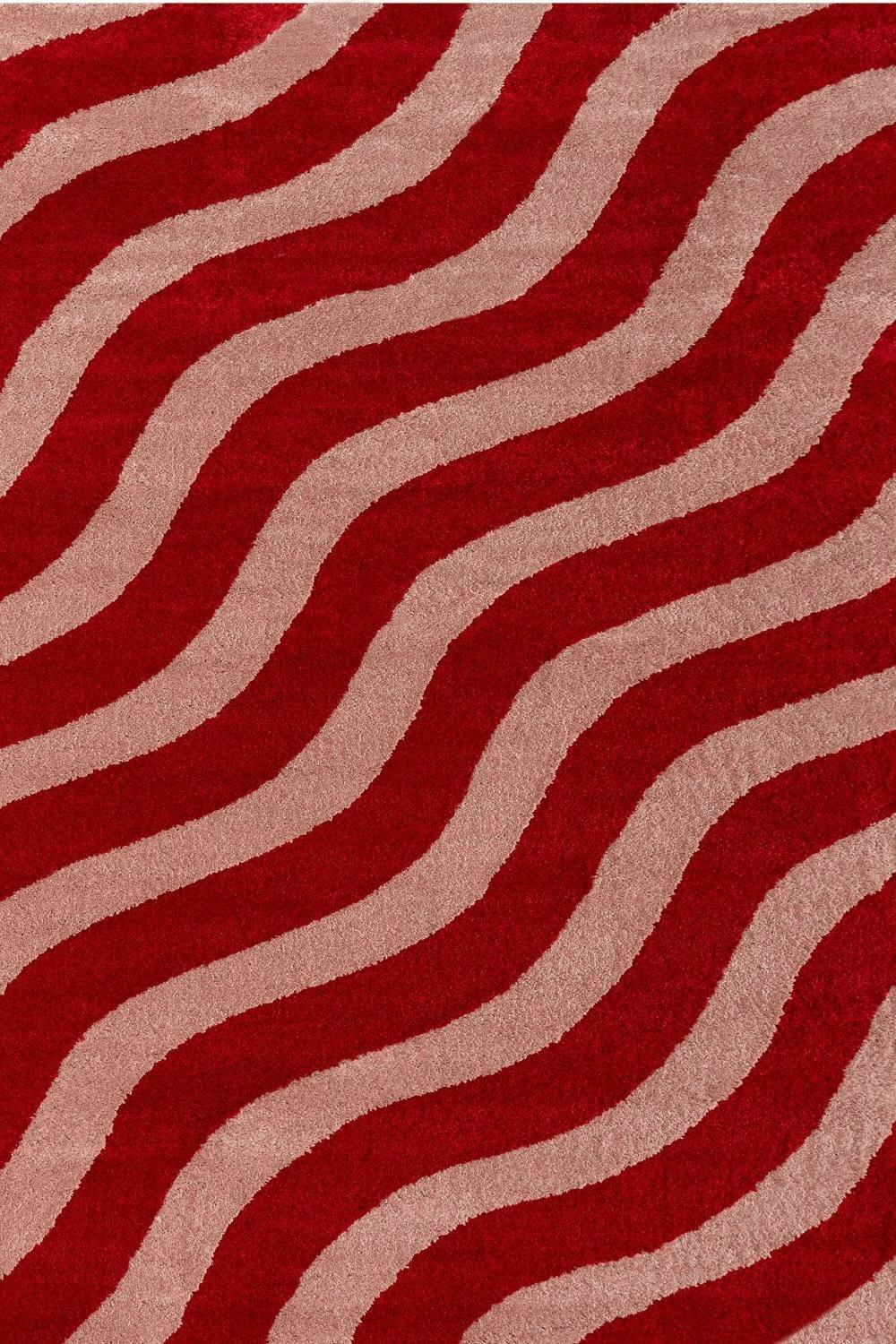 Rackhams Red/Pink Joli Wave & Rug - 160X230 Cm