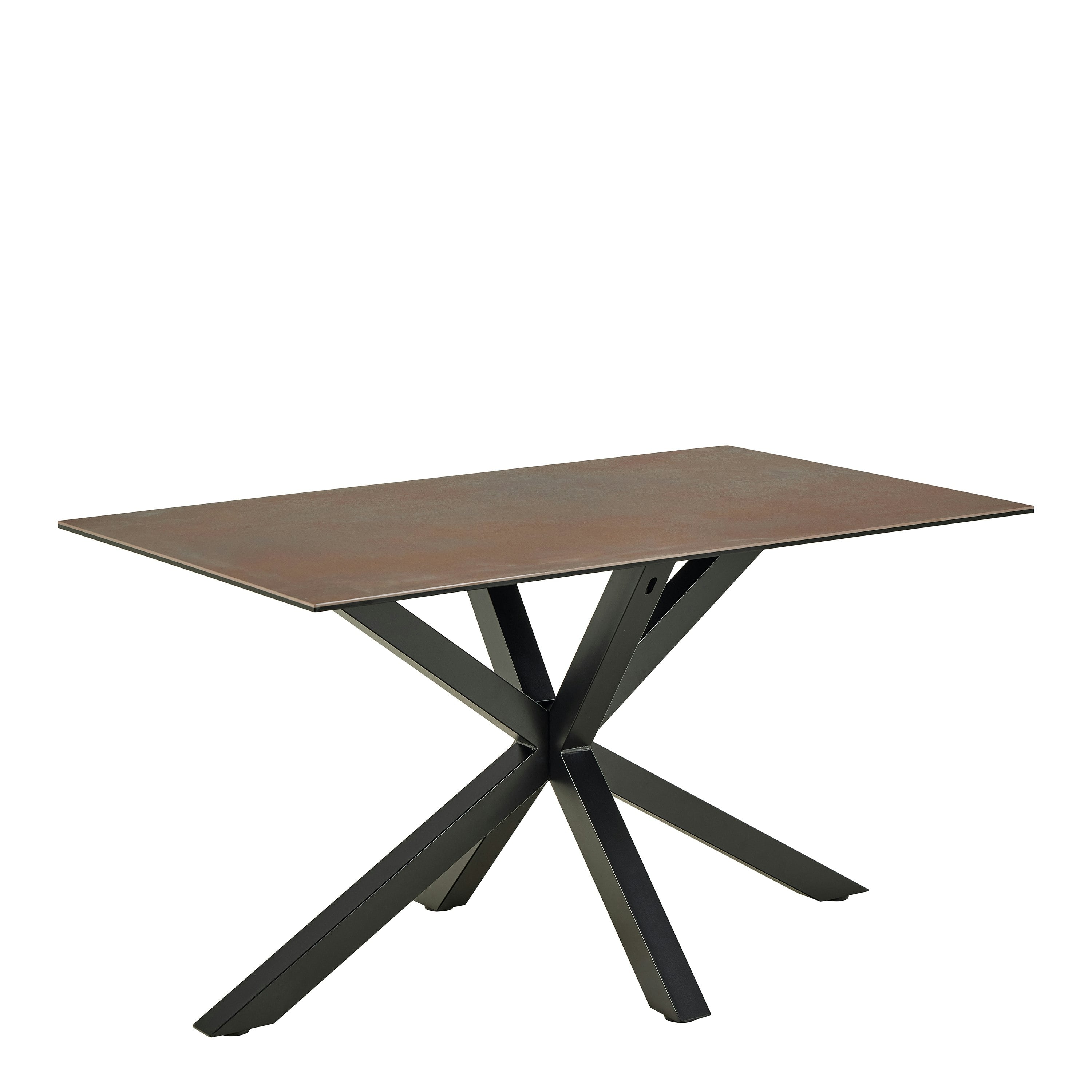 Furniture To Go Brown/Black Heaven Dining Table With Ceramic Rusty Top - No 135Cm