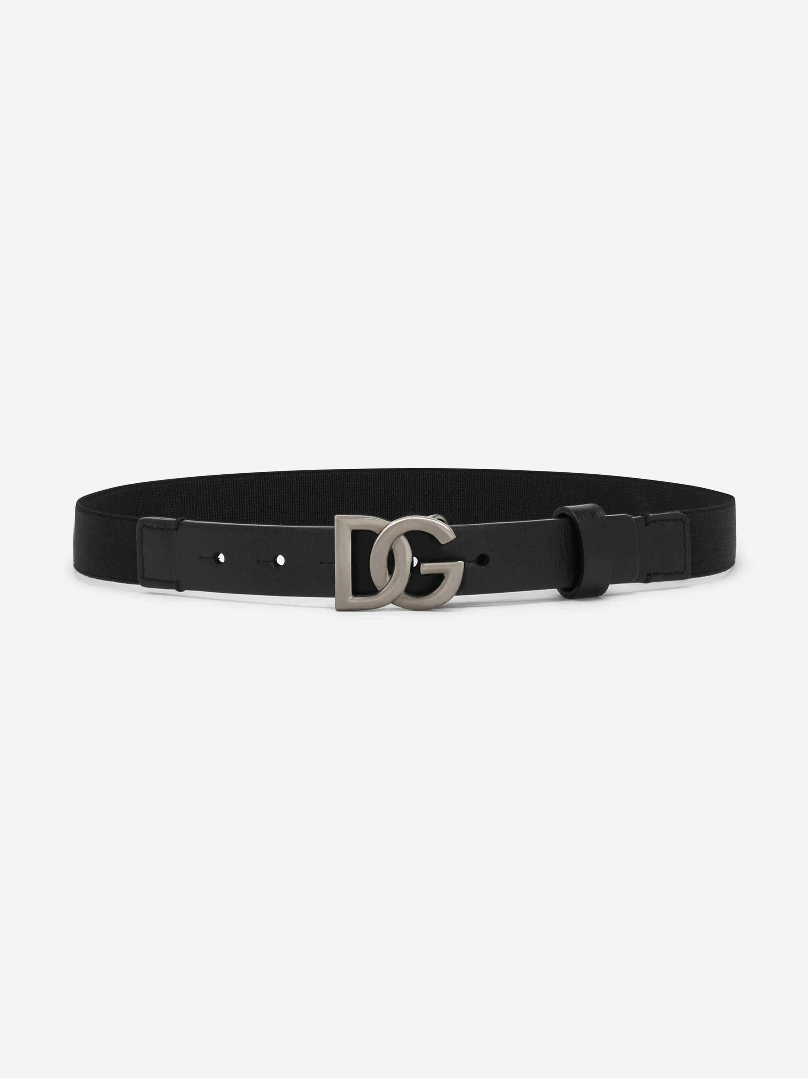 Dolce & Gabbana Kids Boys Black Dolce & Gabbana Elasticated Logo Belt In - M (4 - 5 Yrs)