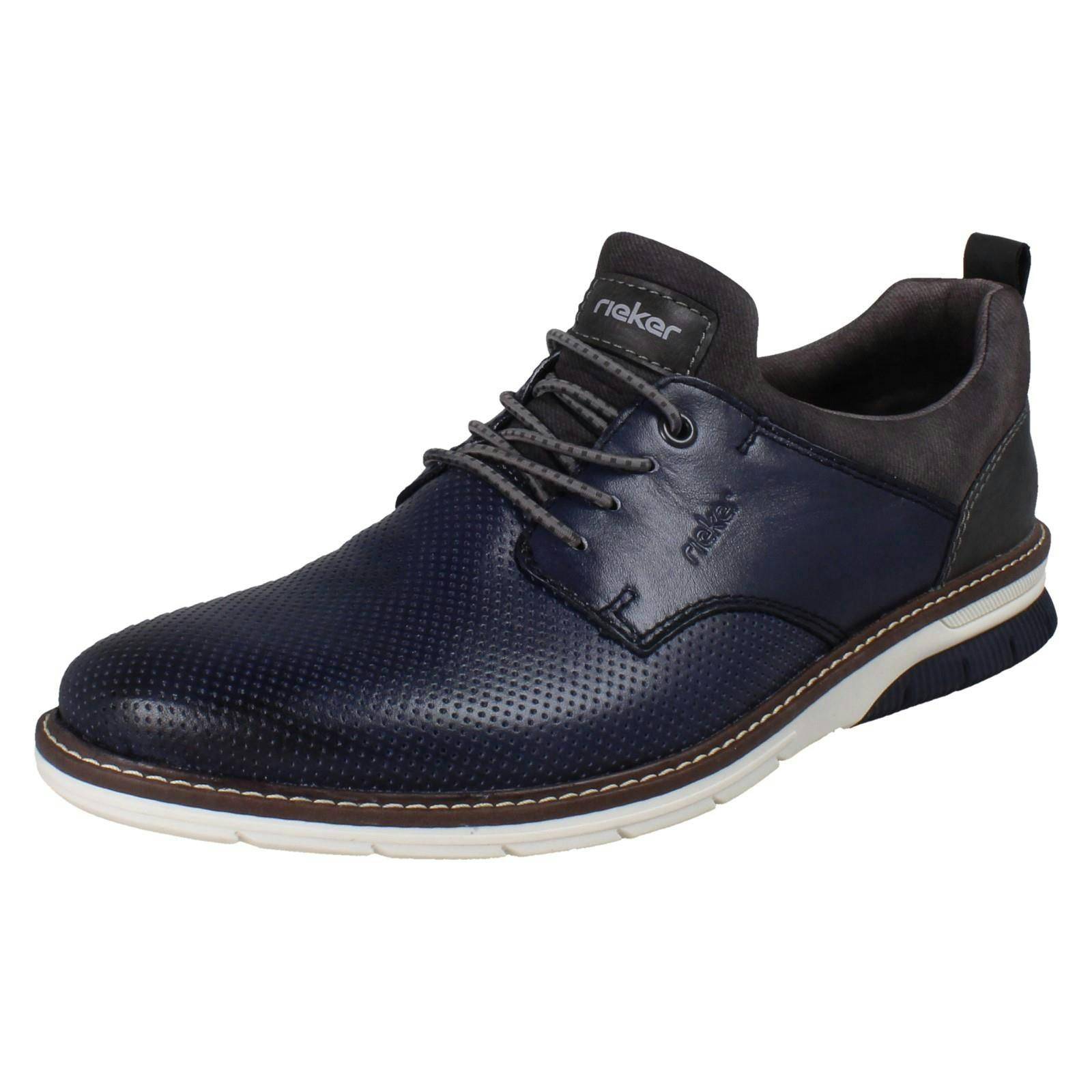 Rieker Men's Blue Smart Casual Leather Lace Up Shoes 14450 - (16) - Uk 9