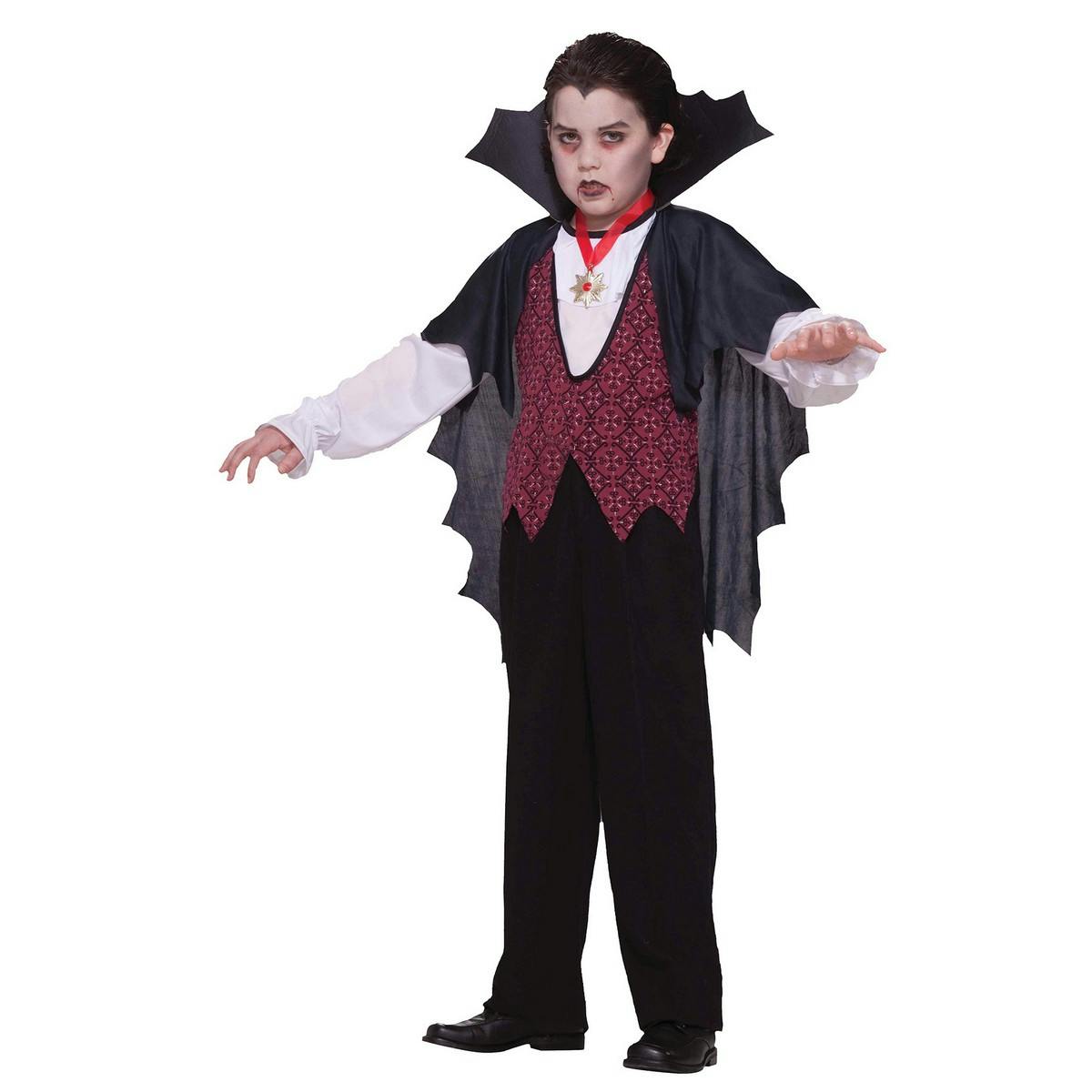 Bristol Novelty Men's Black/Red/White Vampire Costume - 9-10 Years