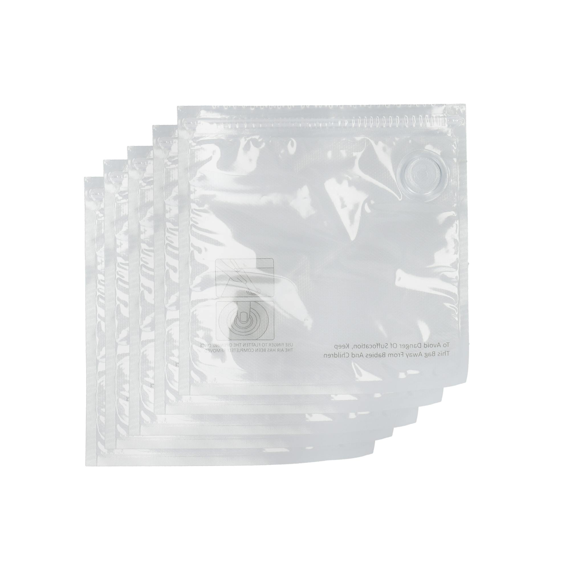 Rackhams Set Of 5 Reusable Food Vacuum Sealer Bags For Mcvacbagset, Polyethylene - Clear - Plastic - Food Storage