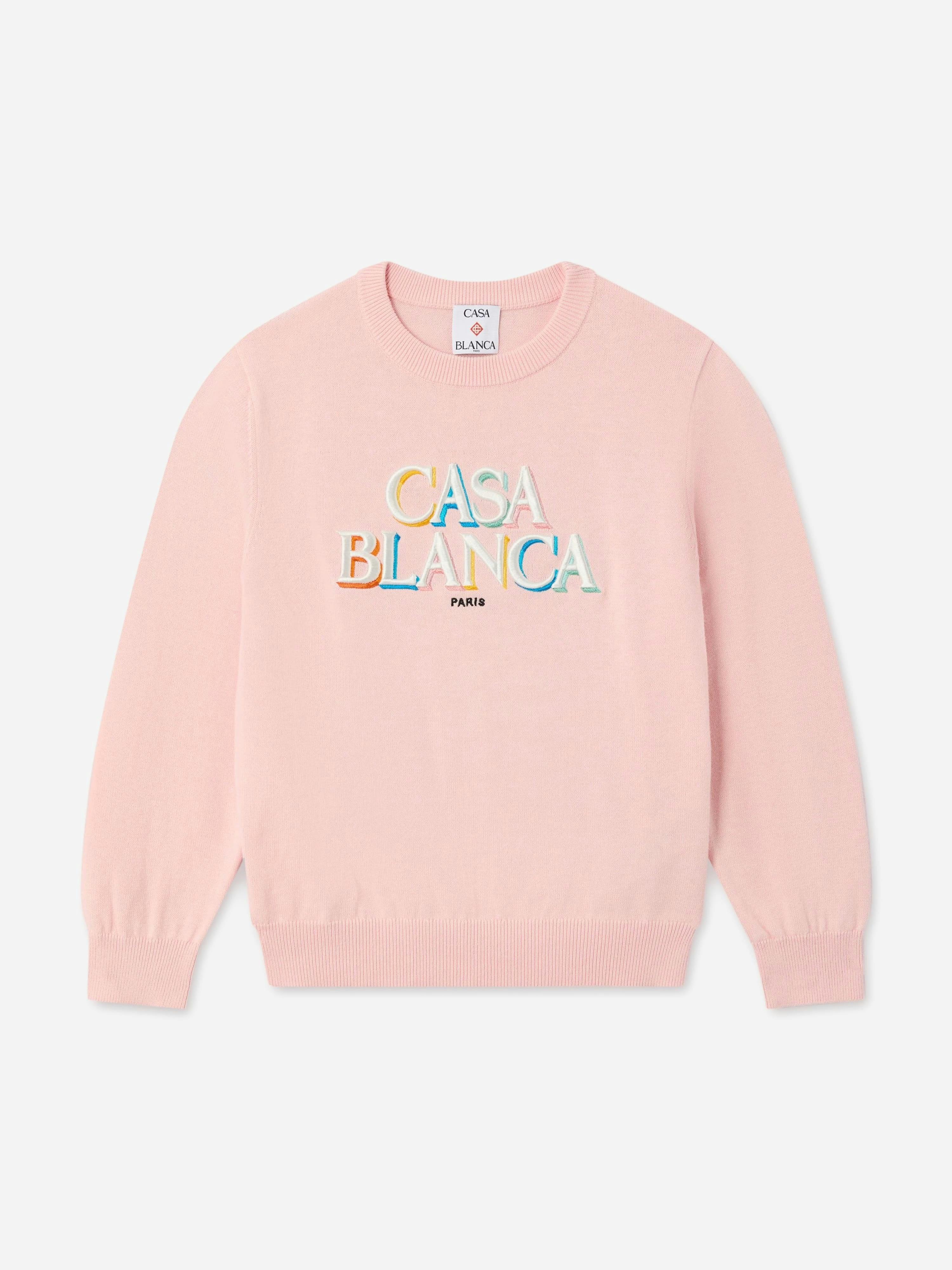 Casablanca Girls Pink Stacked Logo Sweatshirt In - 5 - 6 Years