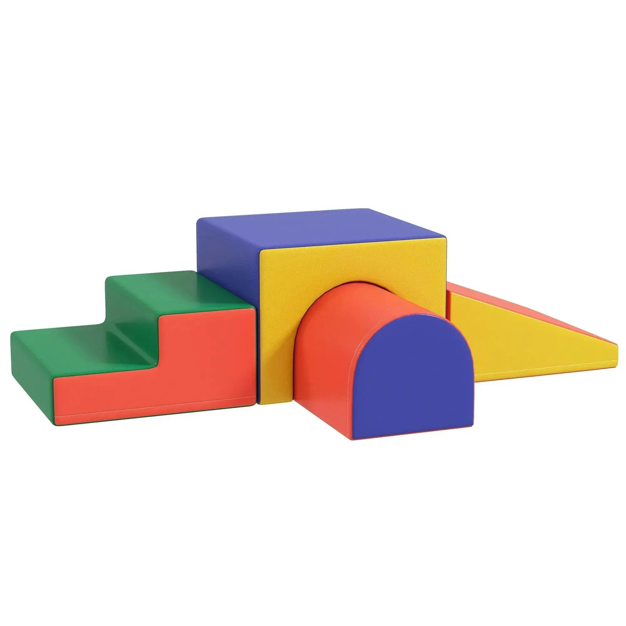 Homcom 4-Piece Soft Play Set - Red, Baby Foam Blocks For Ages 1-3, 60Kg, 3D0-009V01mx - Image 5