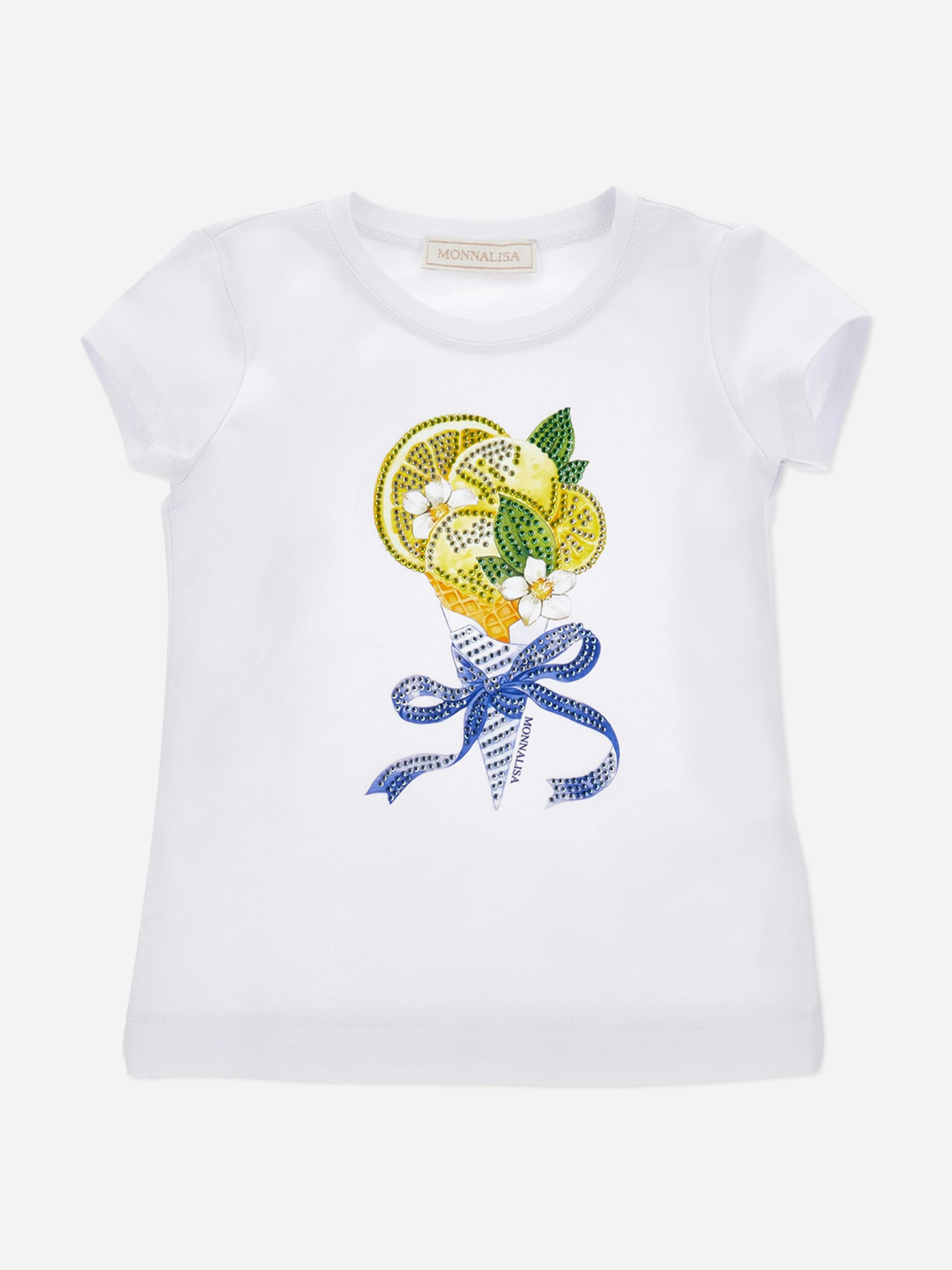 Monnalisa Girls Cream/White Ice T-Shirt In - 2 Yrs