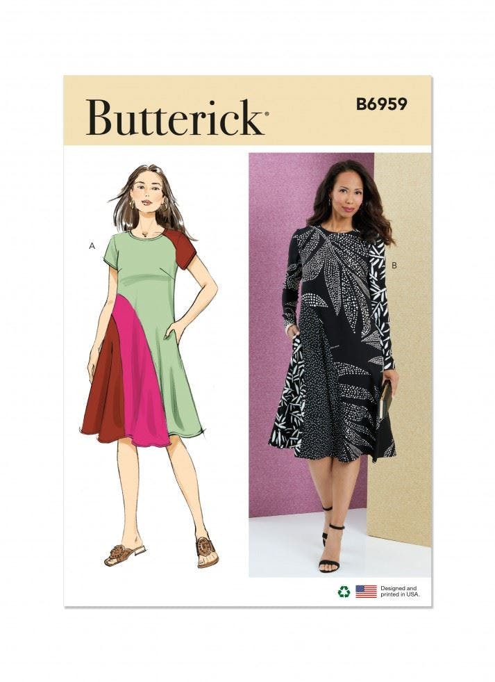 Butterick Women's Sewing Pattern 6959, Dresses For B5 (8-10-12-14-16) - Easy - Y5 (18-20-22-24-26)