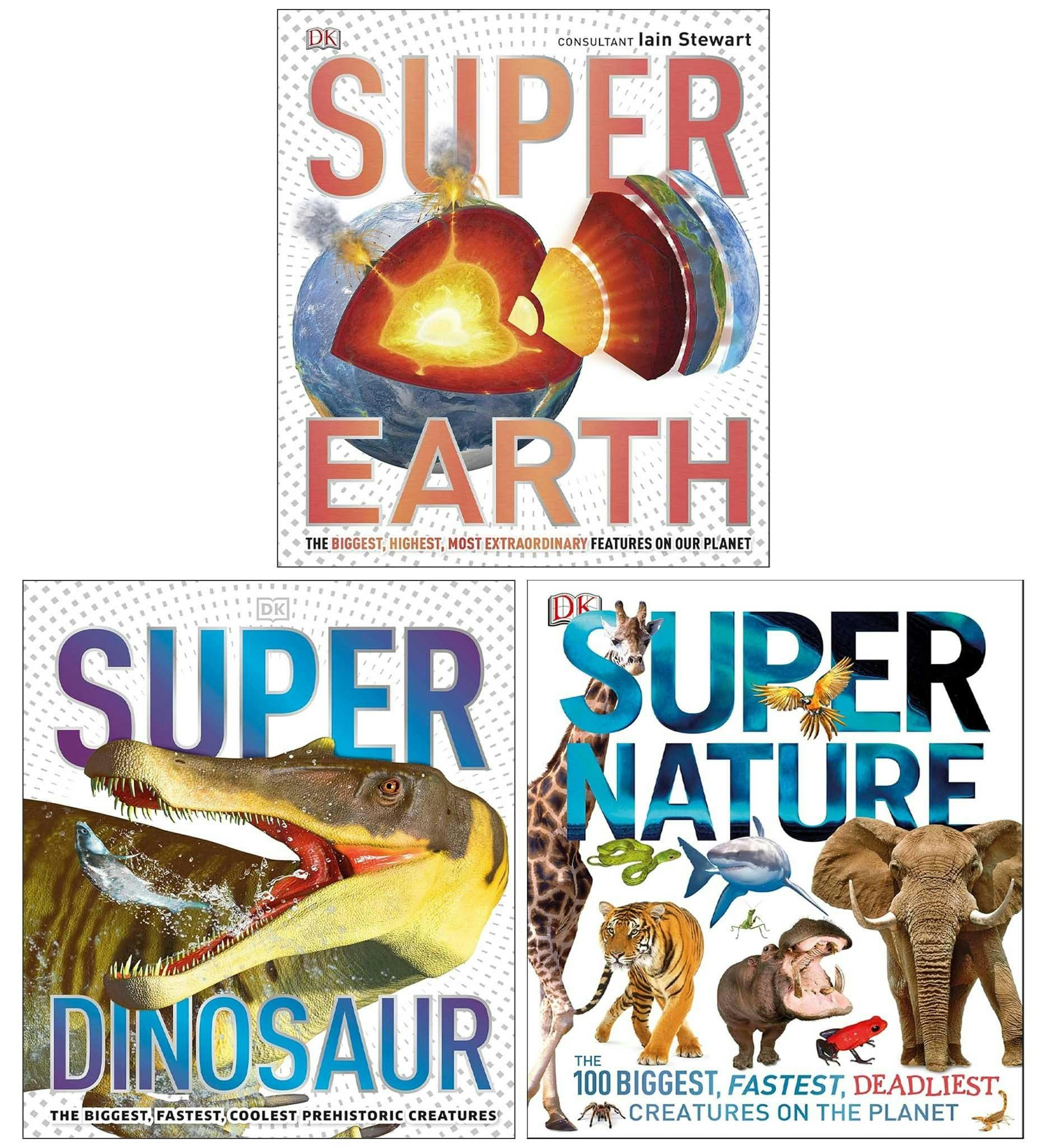 Various Publishers The Super Encyclopedia Collection By Dk 3 Books Set (Nature, Earth And Dinosaur)