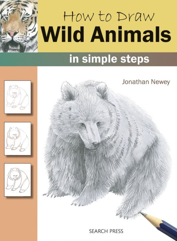 Search Press White/Black How To Draw: Wild Animals - Jonathan Newey - How To Draw - Image 9